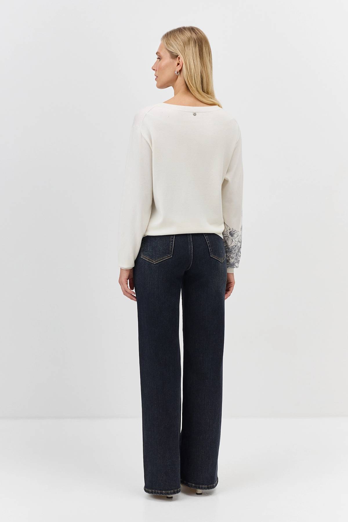 Утепленные широкие джинсы прямого силуэта, 34