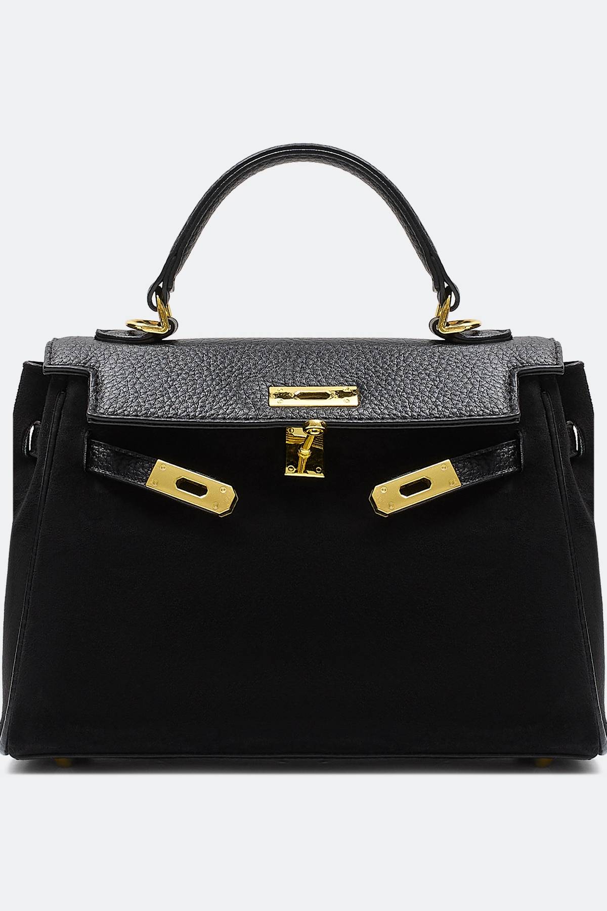 Элегантная сумка с короткими ручками и металлической застёжкой, One