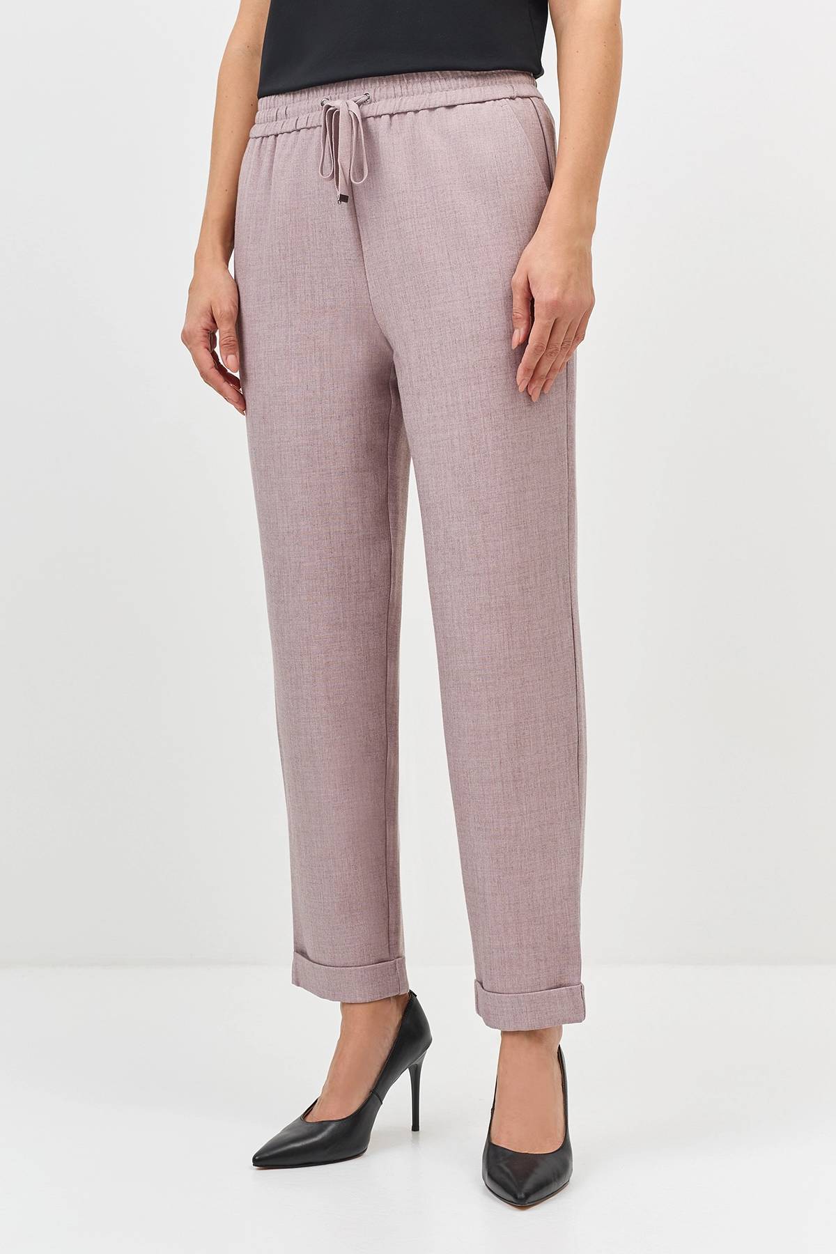 Свободные меланжевые брюки, 36