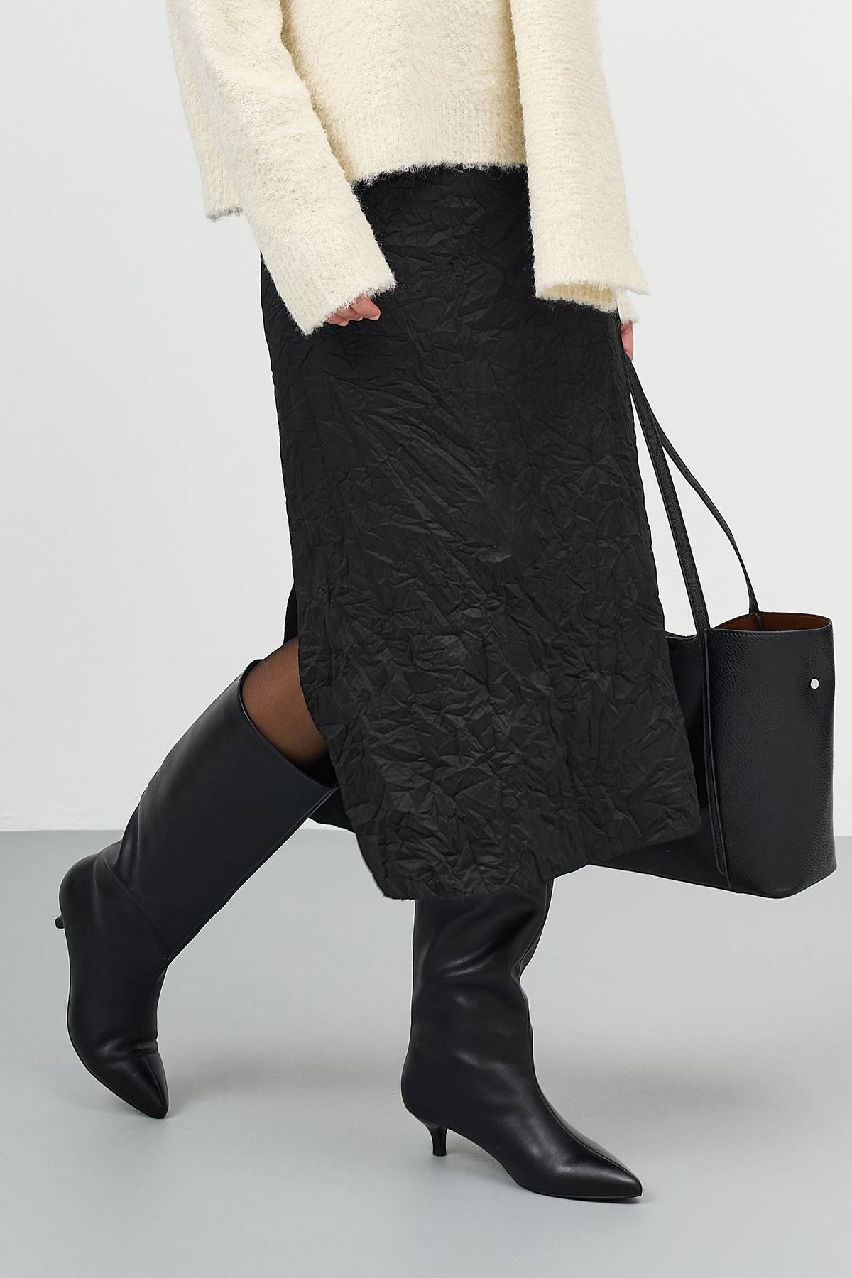 Юбка-плиссе из фактурной ткани, 40