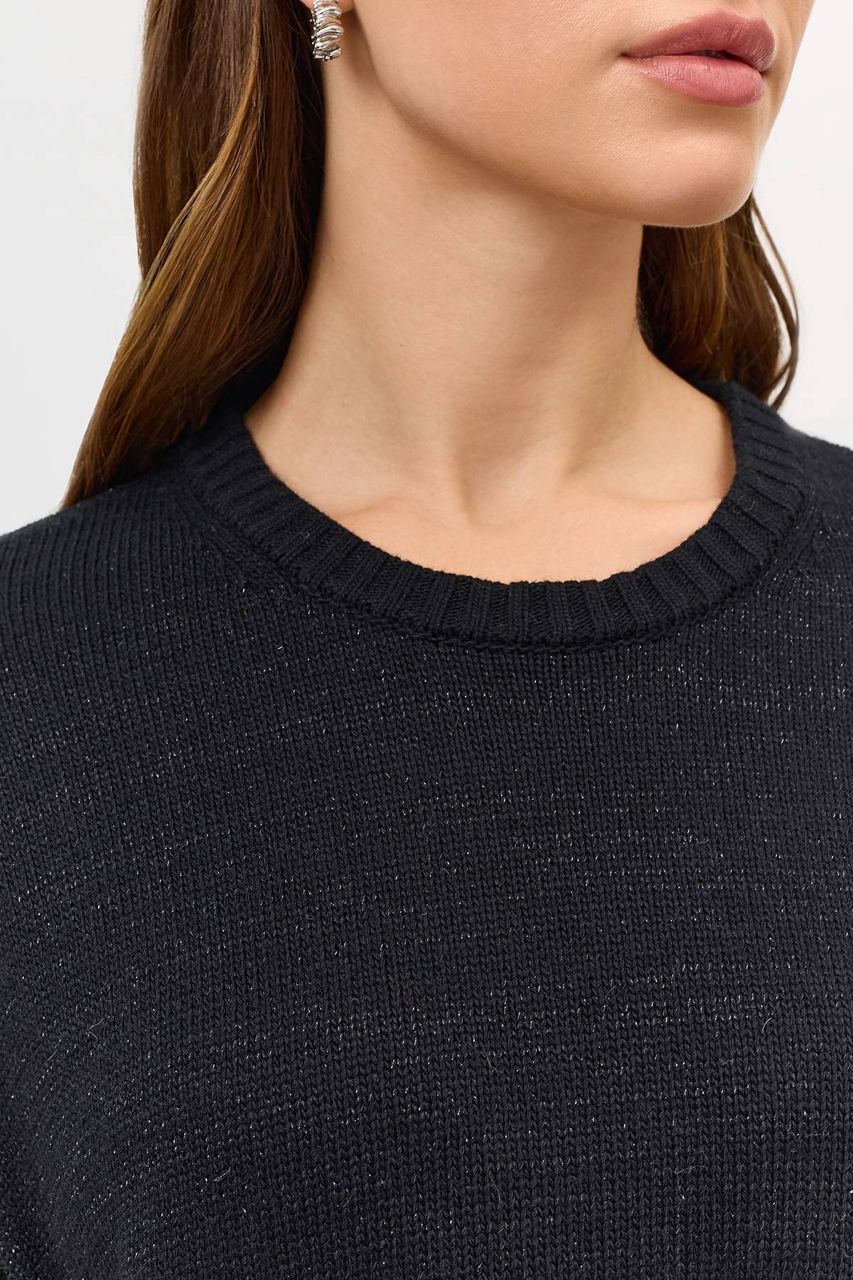 Лимитированная серия черный джемпер с палантином, 46