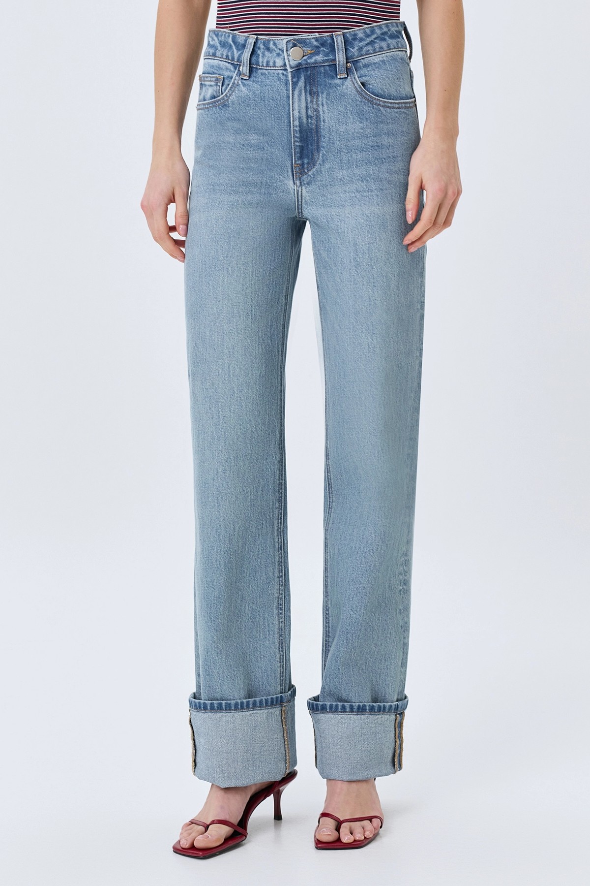 Джинсы STRAIGHT с отворотами, 48