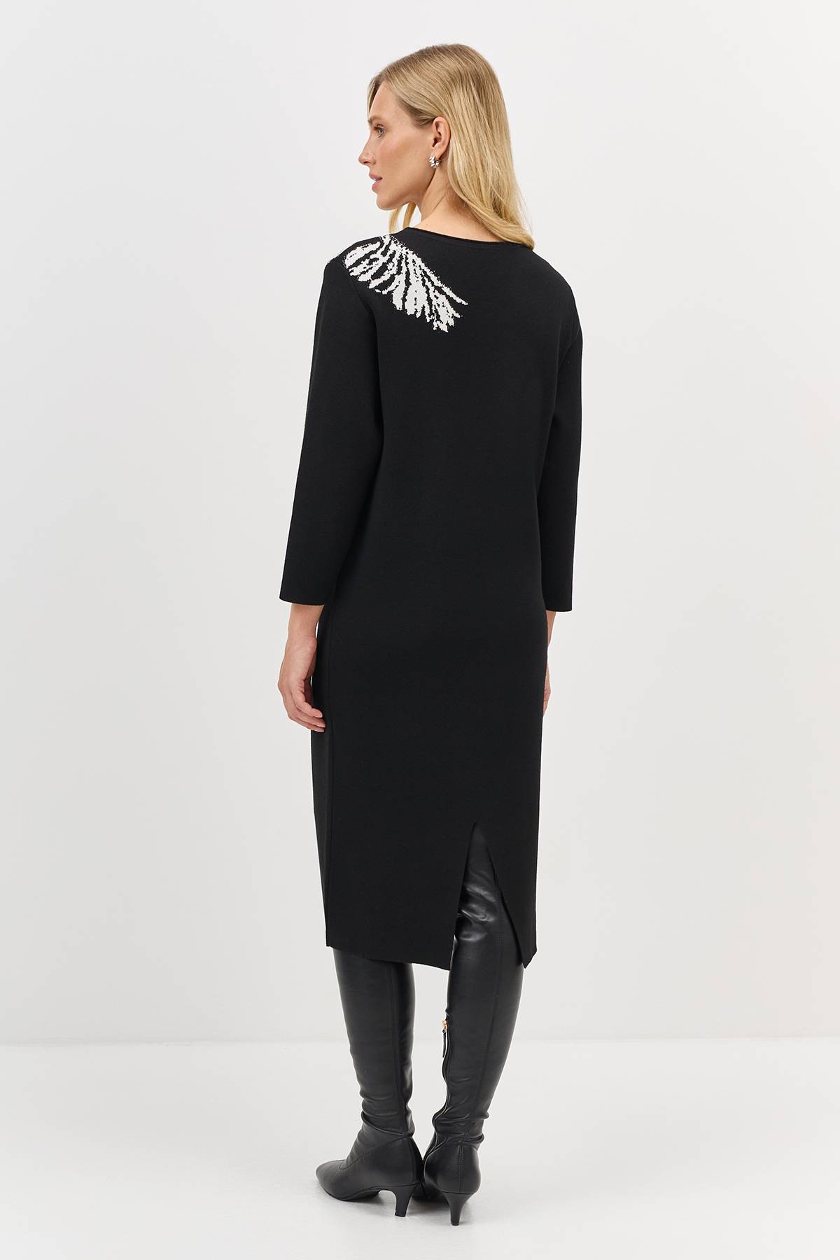 Лимитированная серия вязаное платье с контрастным узором и ремень, 36