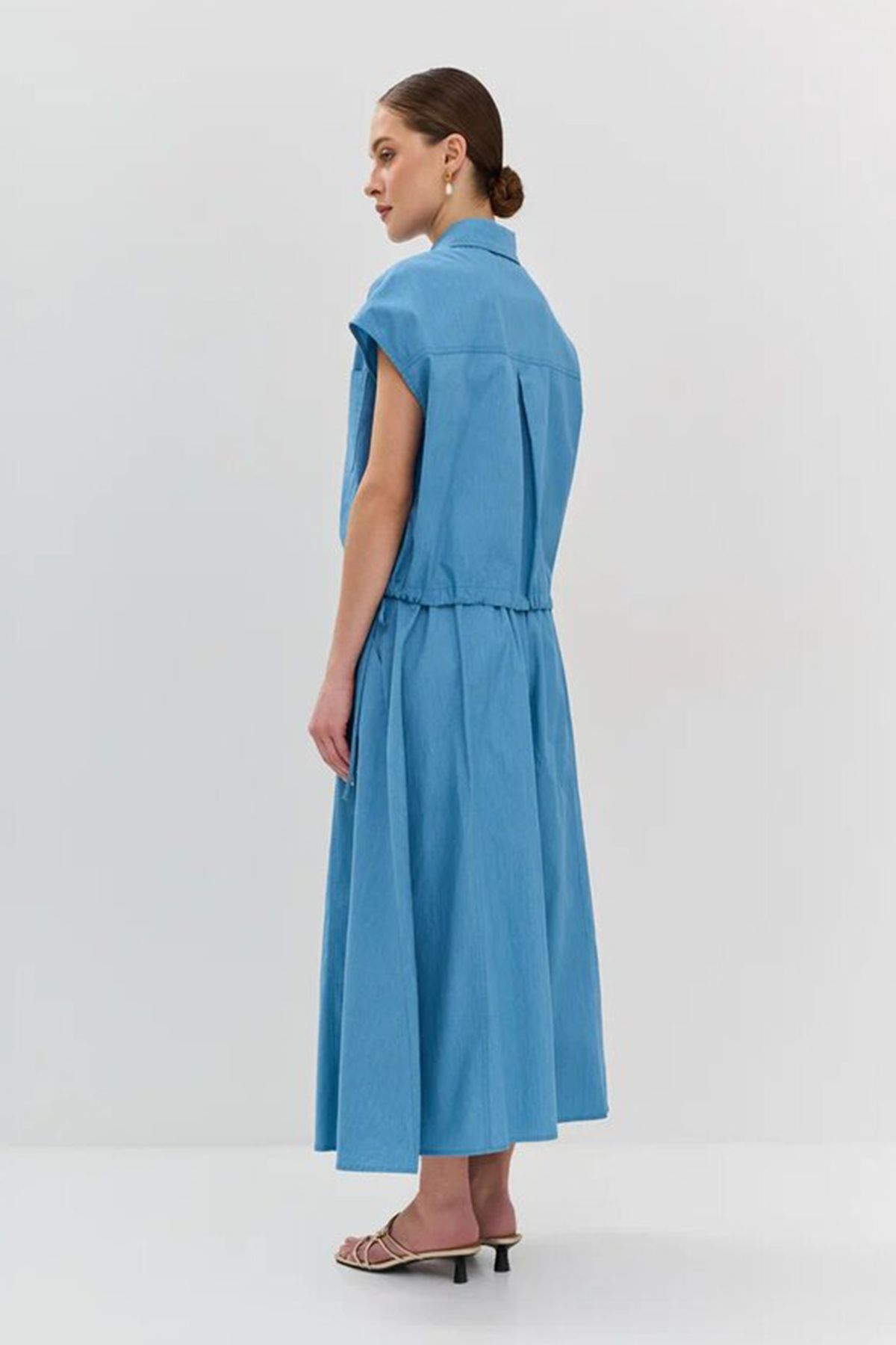 Юбка голубого цвета с А-силуэтом, 44р