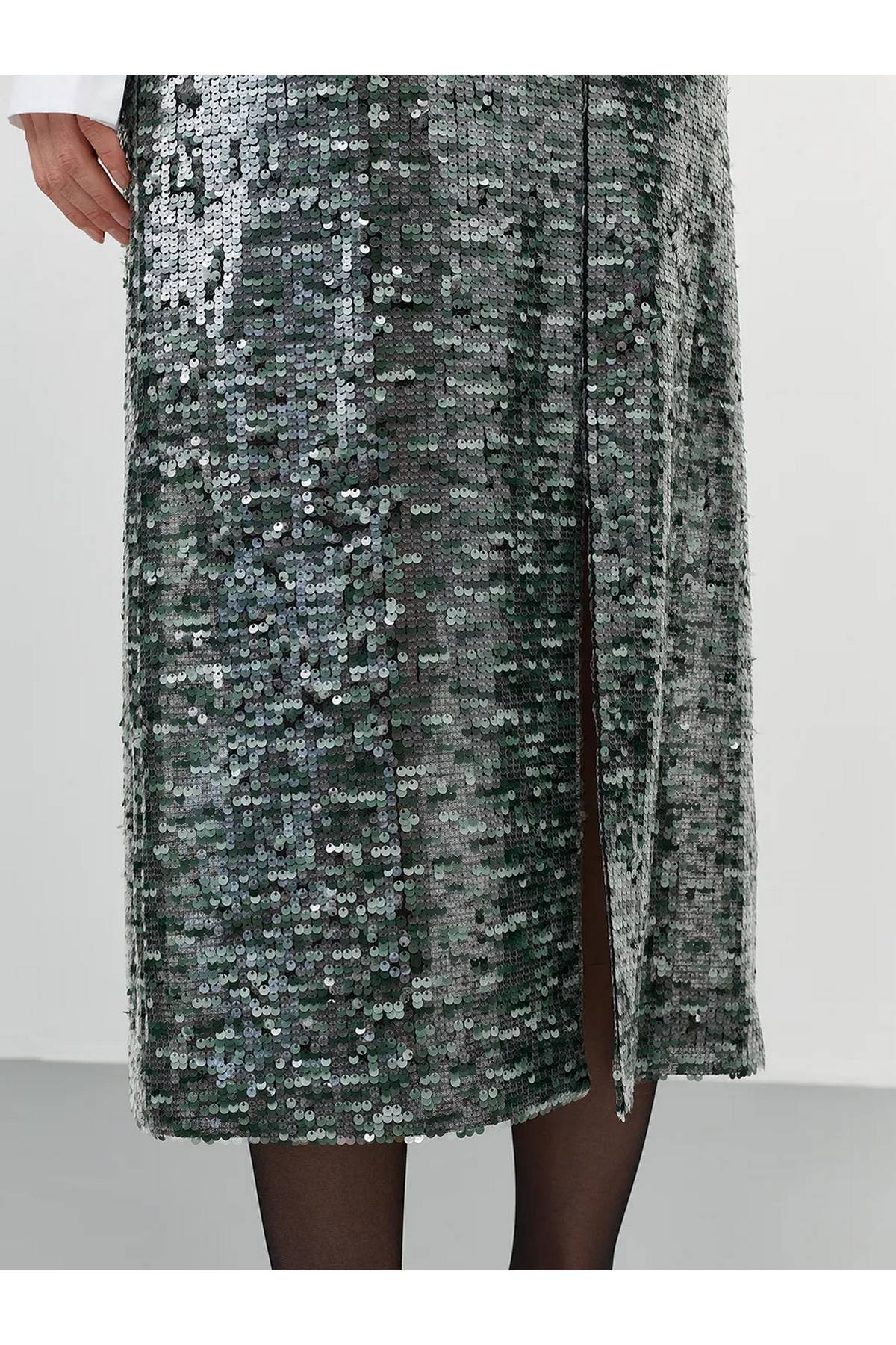 Лимитированная серия юбка с паетками и ремень, 42