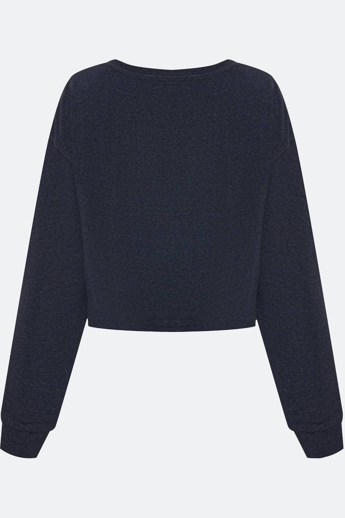 Лимитированная серия темно-синий джемпер с палантином, 48