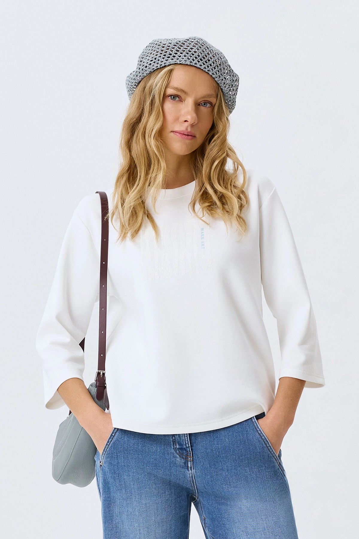 Oversize джемпер с рукавами 3/4, 34