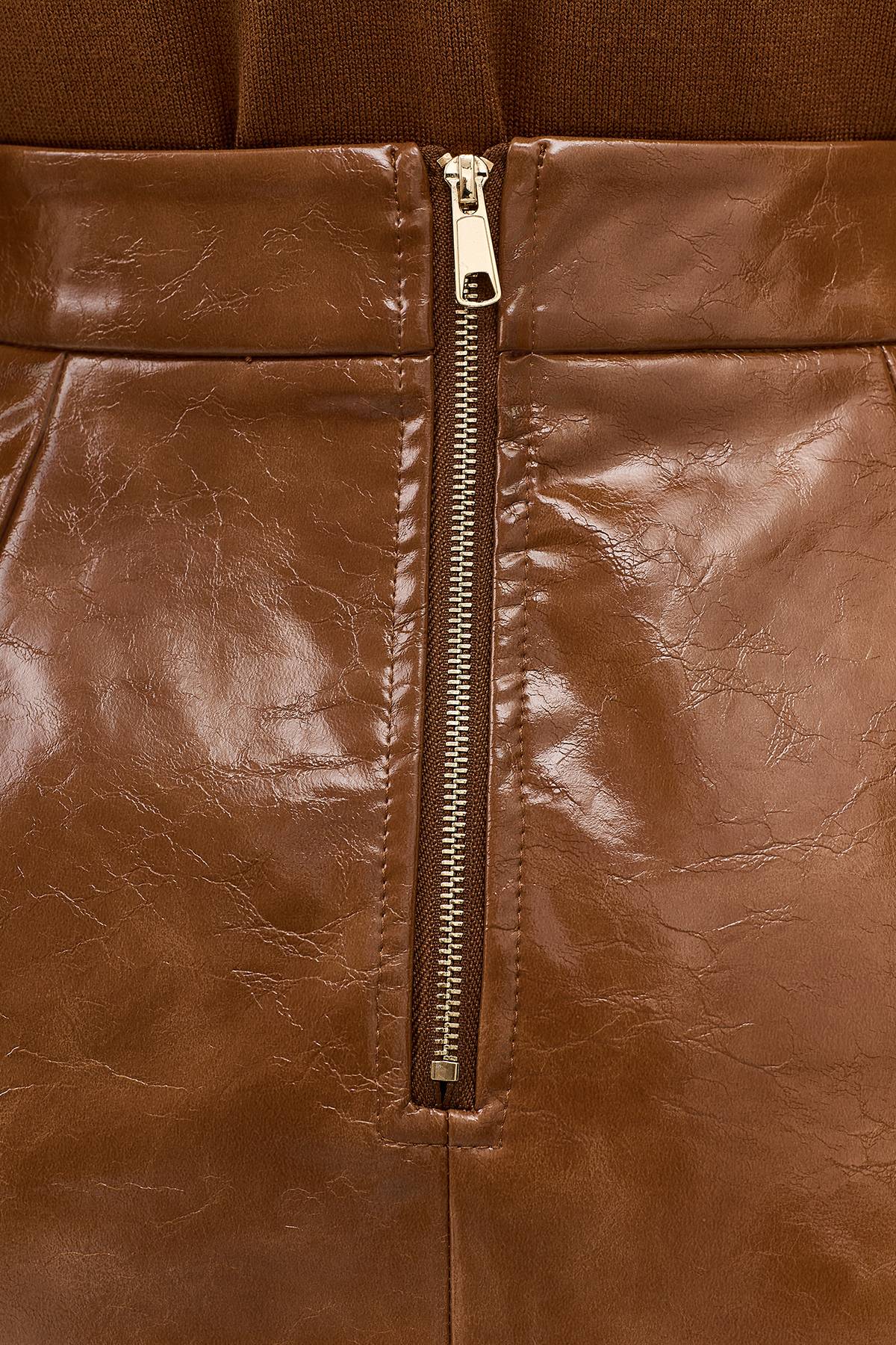 Мини-юбка из экокожи, 40