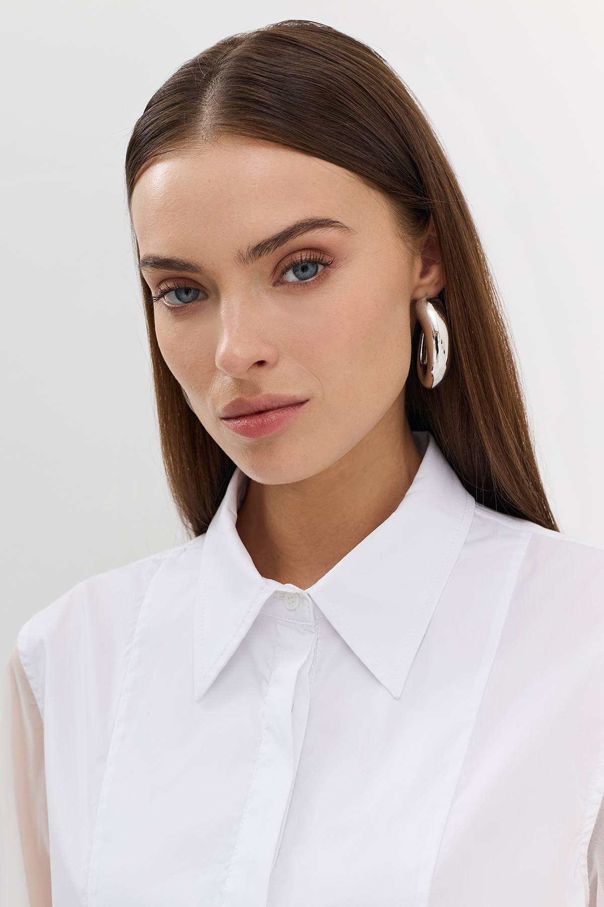 Лимитированная серия хлопковая блуза с ремнем, 44