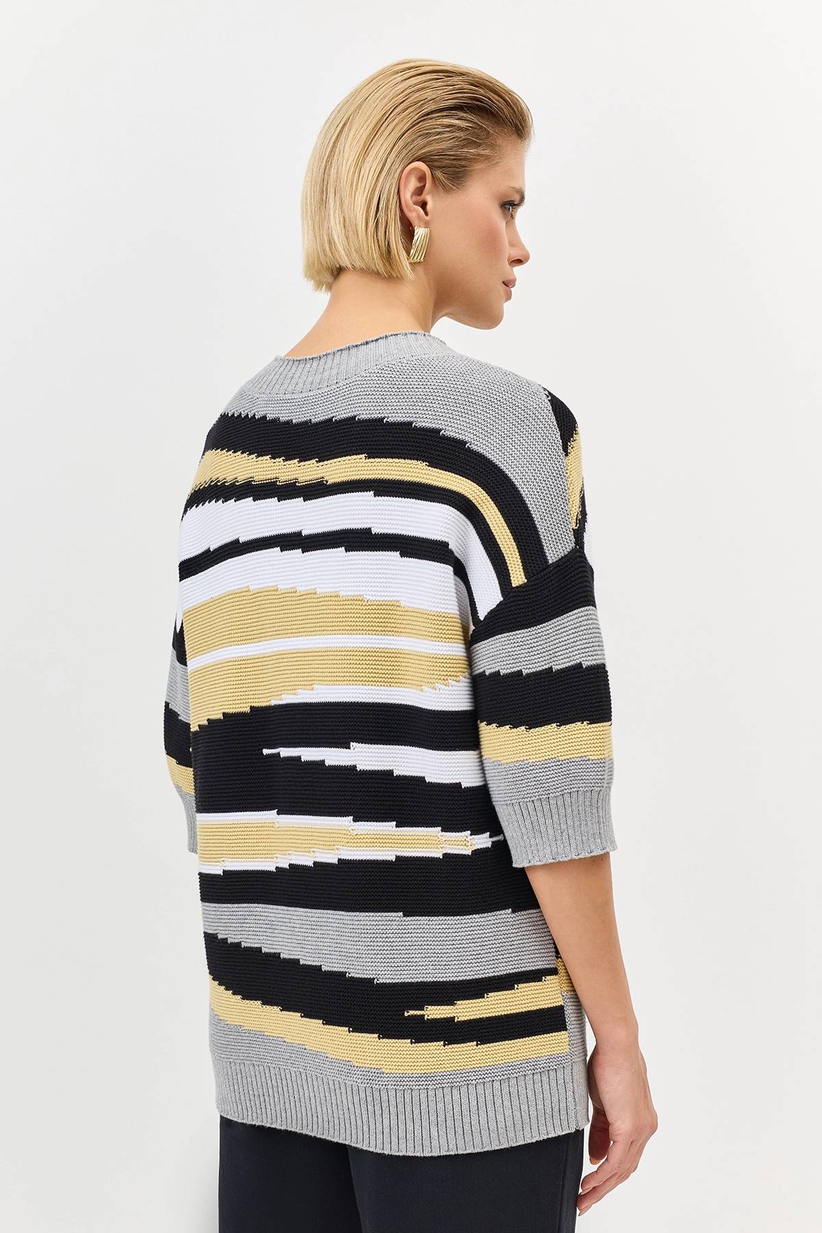 Лимитрированная серия джемпер из хлопка с ярким принтом и ремень, 34