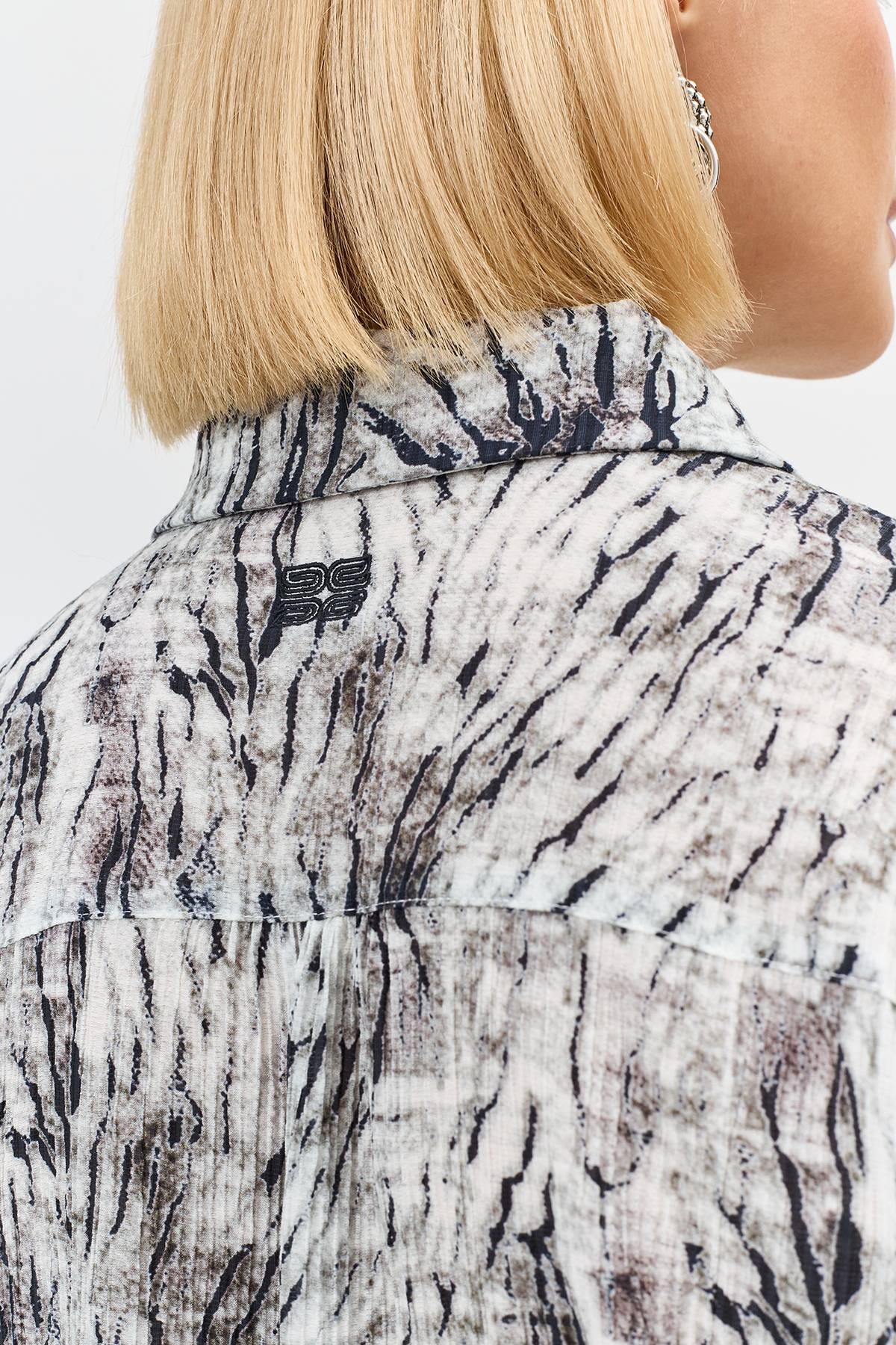 Лимитированая серия блузка из вискозы с принтом и ремень, 36