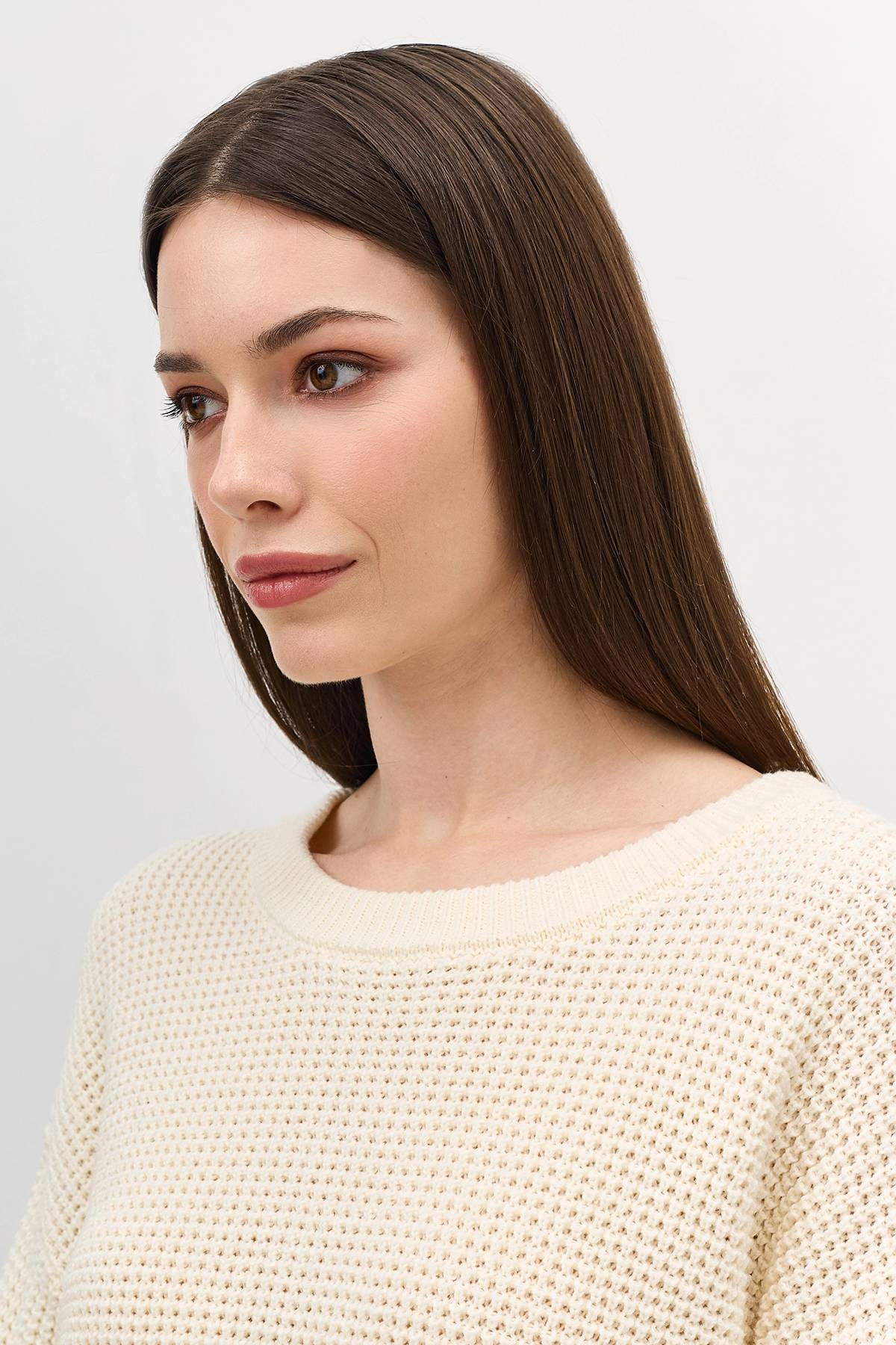 Лимитированная серия молочный джемпер с палантином, 46