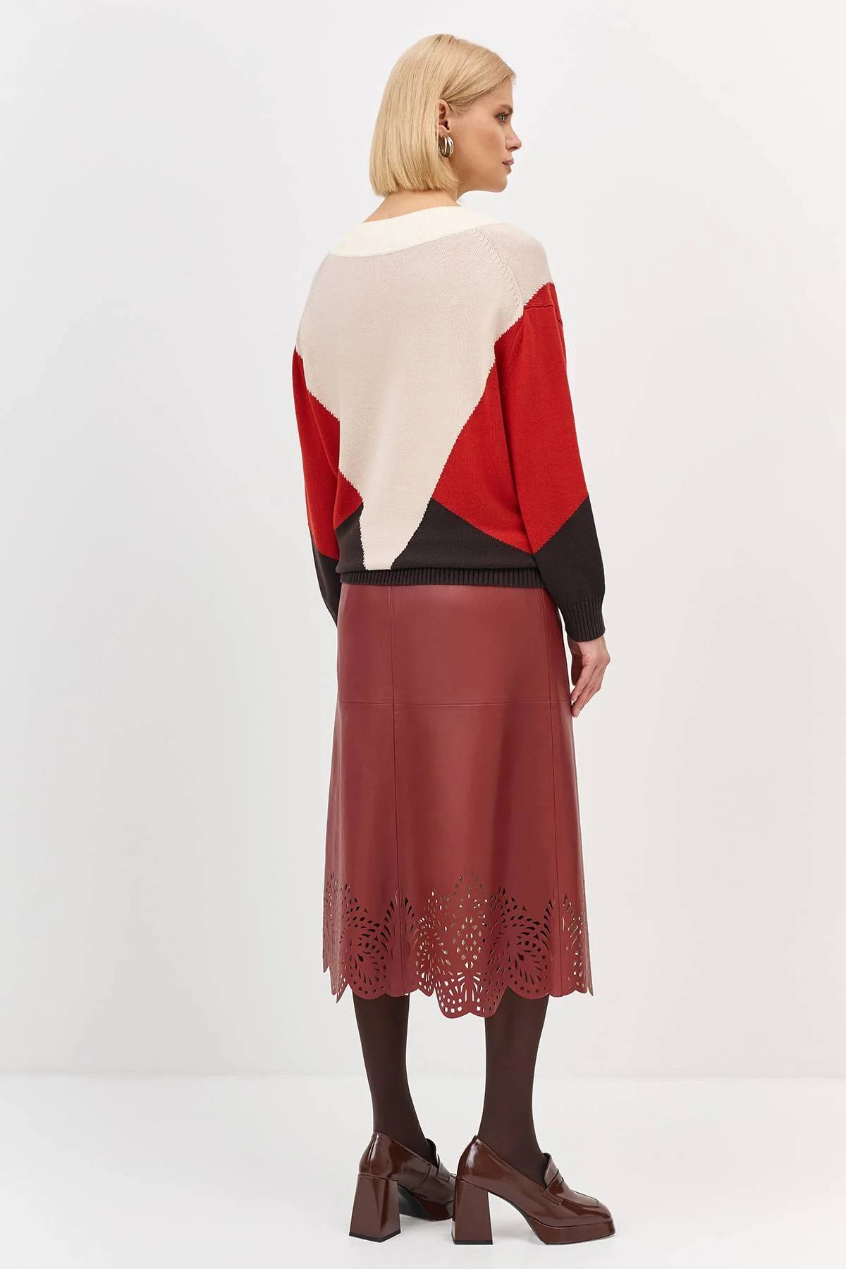 Джемпер в стиле color block, 36