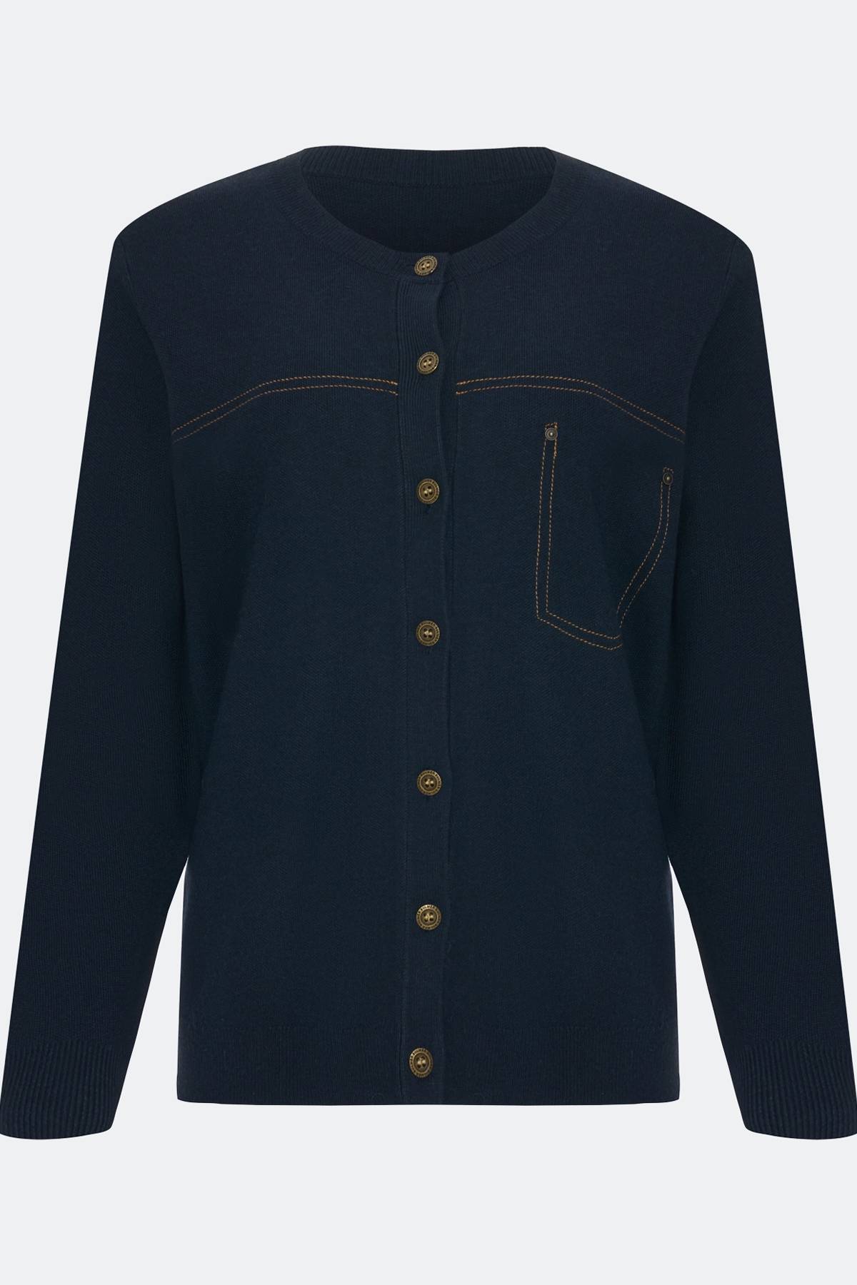 Кардиган с контрастными строчками, 34