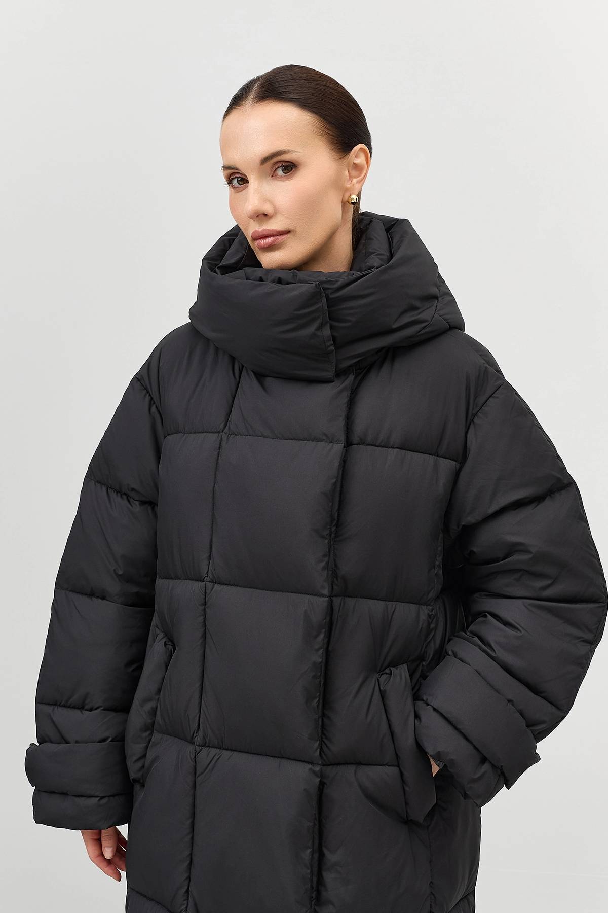 Лимитированная серия теплое пальто Oversize и палантин, 48