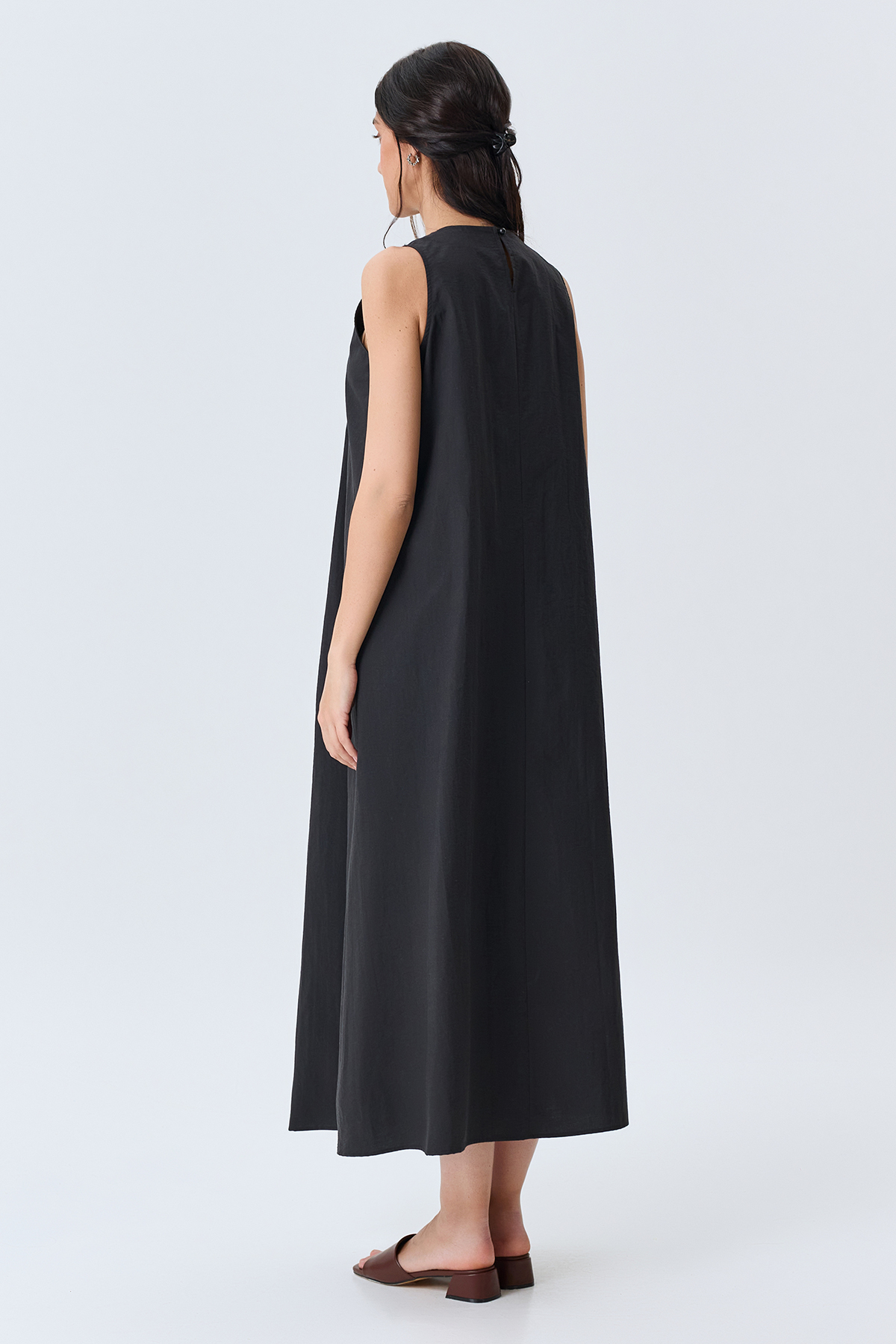 Платье макси с акцентными складками, 52