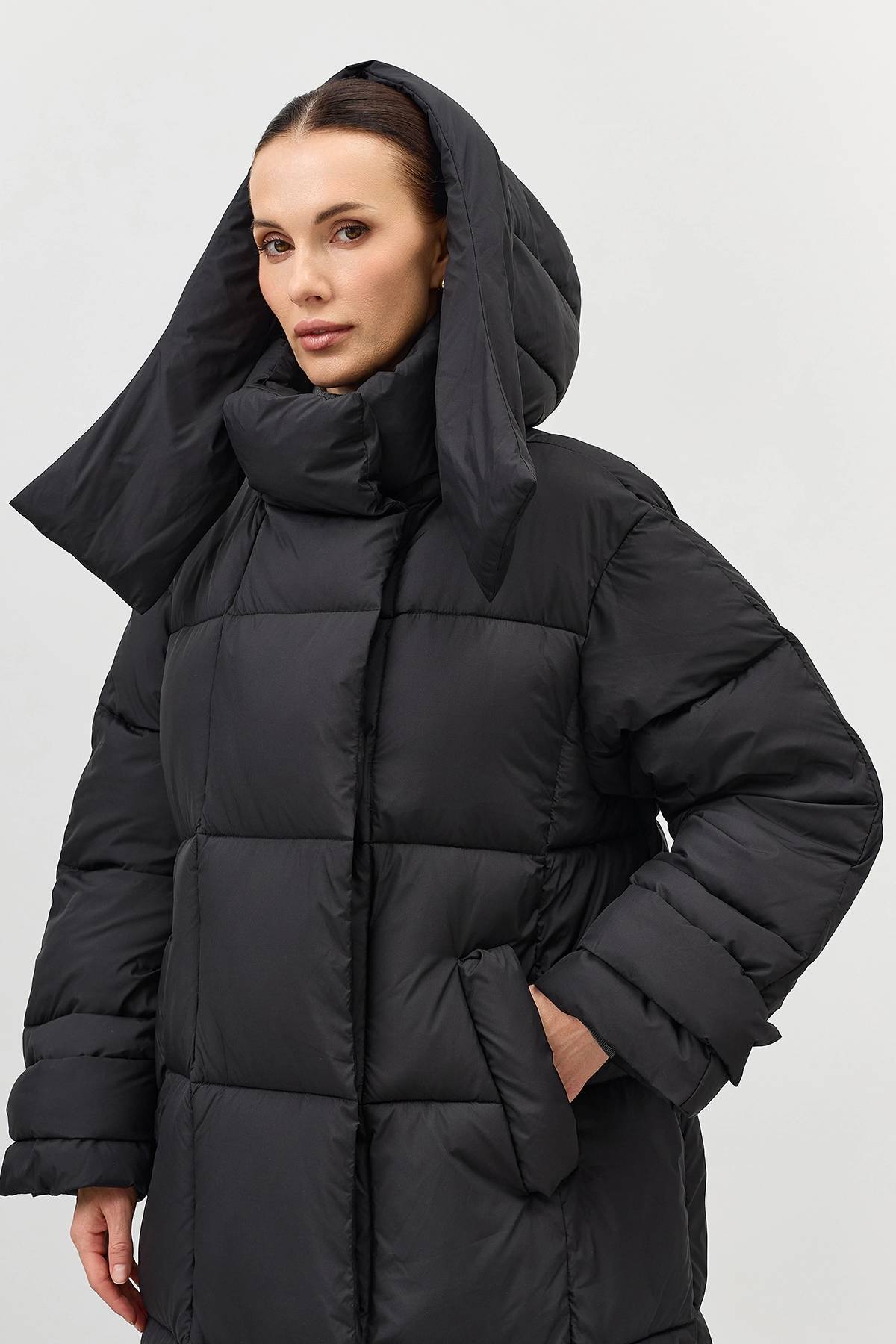 Лимитированная серия теплое пальто Oversize и палантин, 40