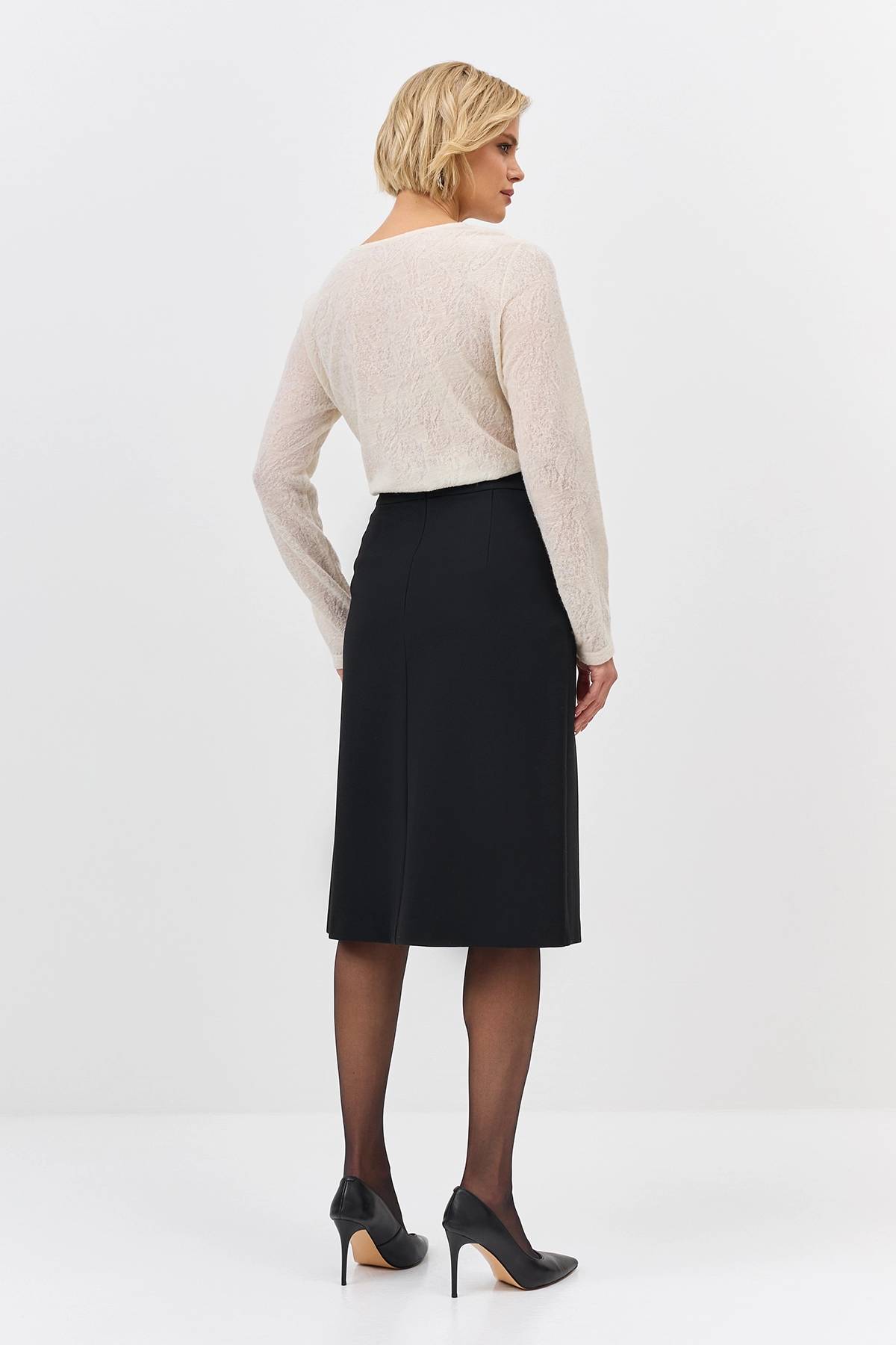 Лимитрированная серия юбка-миди с декоративными пуговицами и ремень, 36