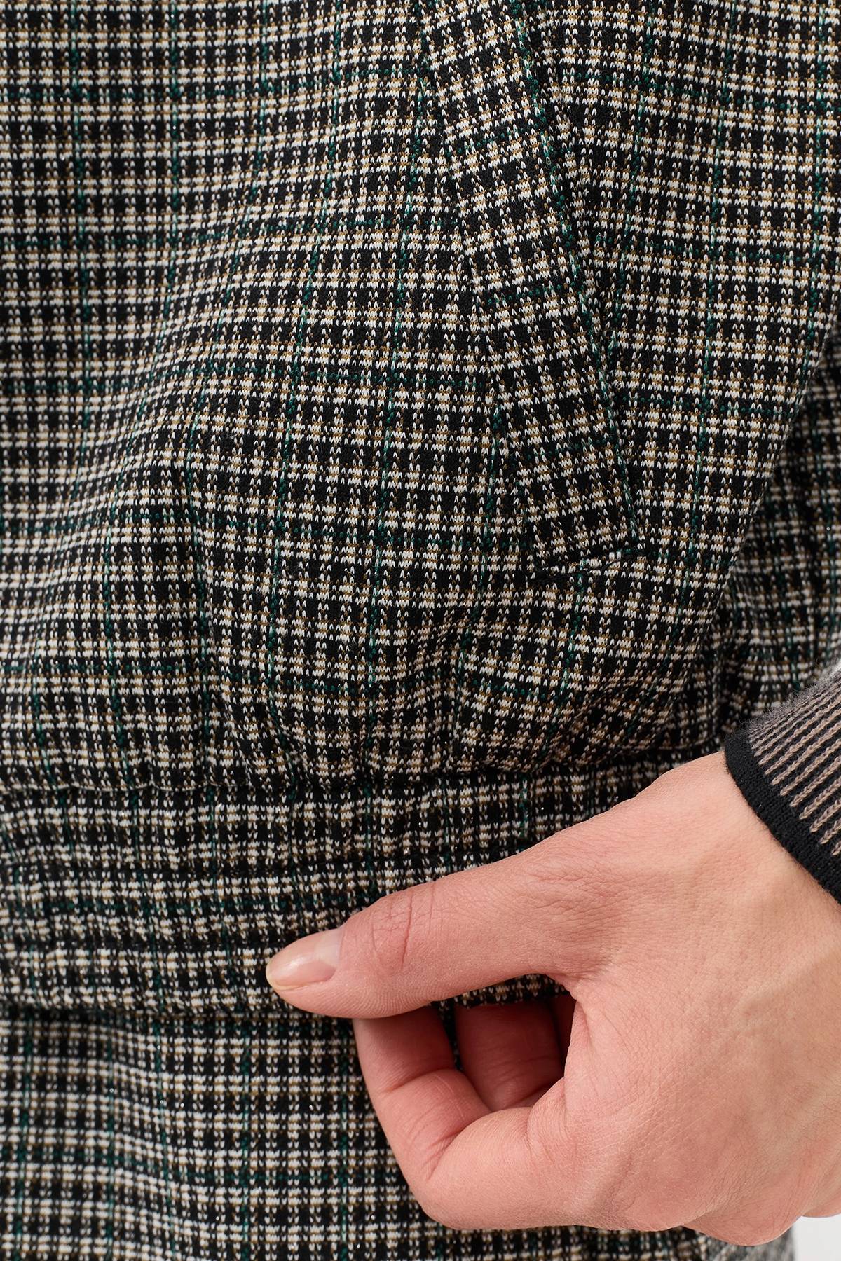 Лимитрированная серия бомбер в мелкую клетку и палантин, 36