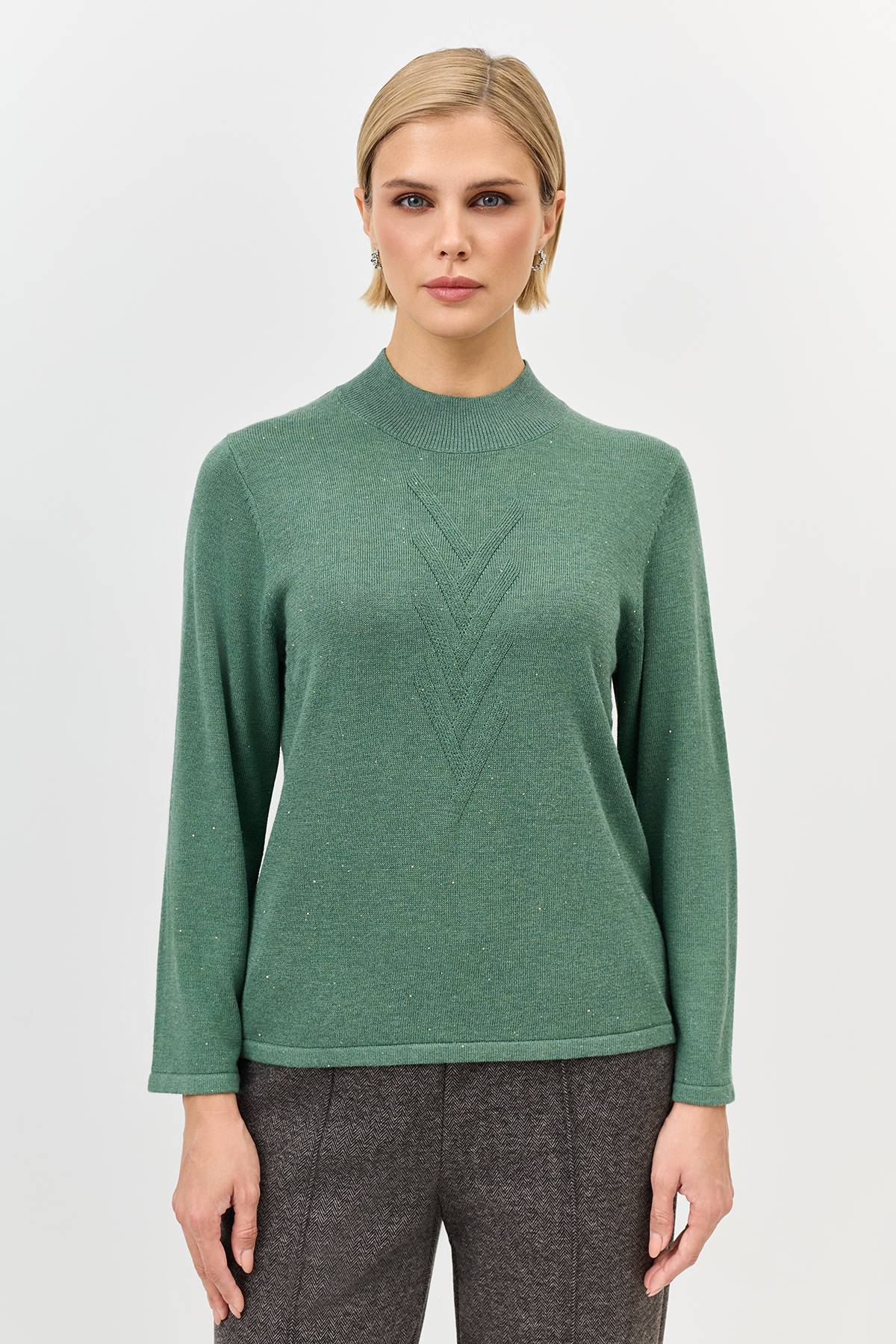 Лимитированная серия джемпер с мерцающими пайетками с палантином, 36