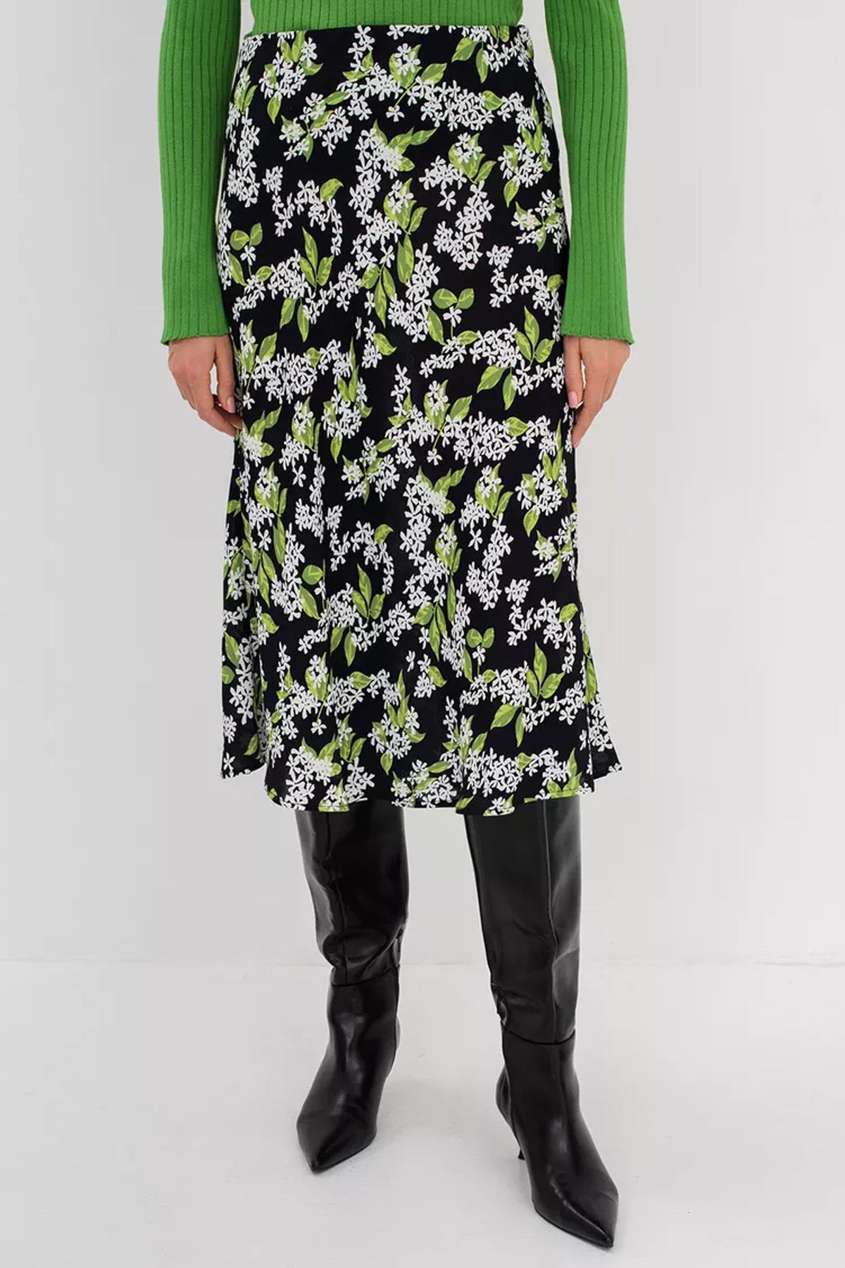 Юбка-миди с флоральным принтом, 44р