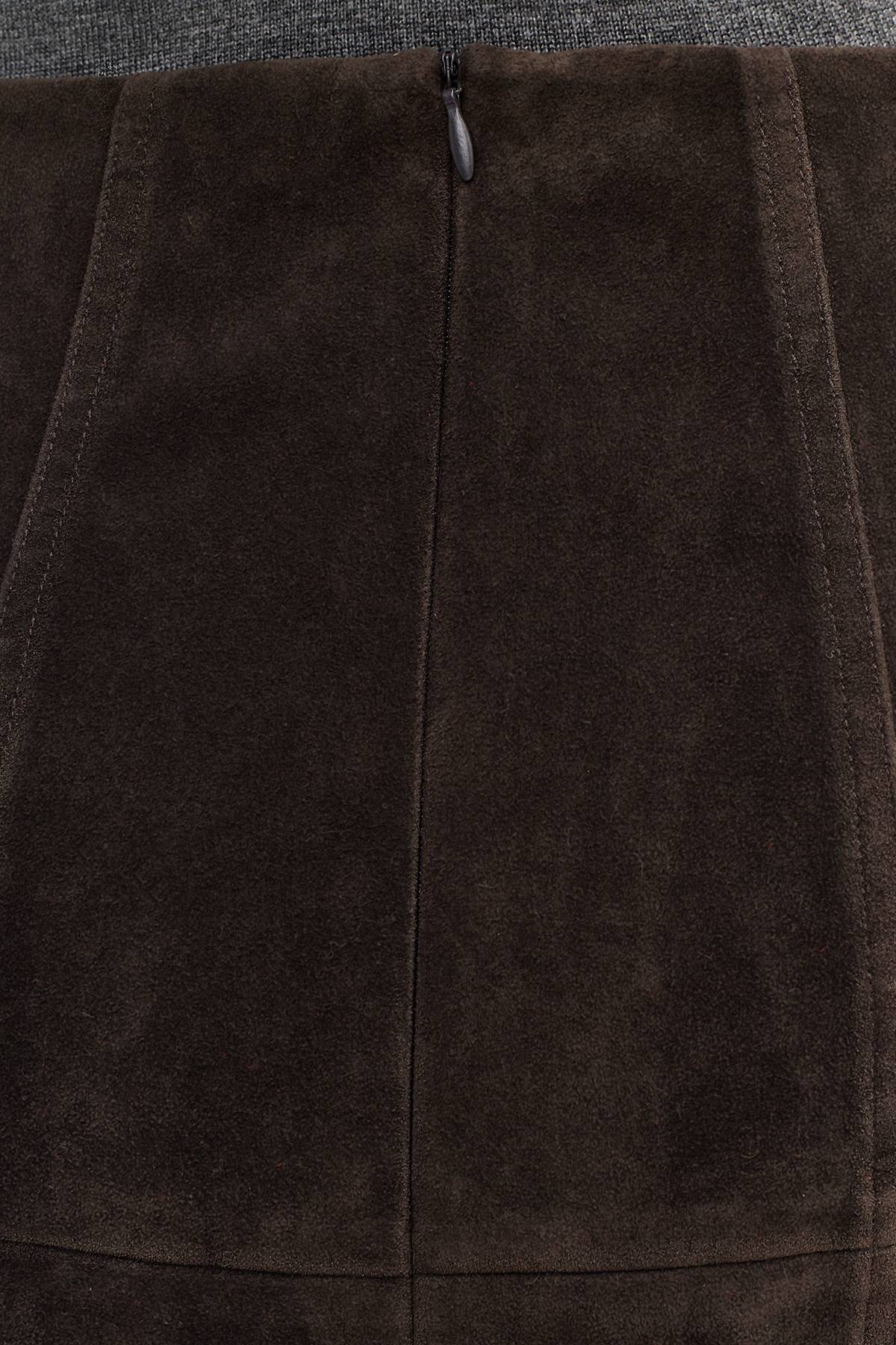 Лимитированная серия юбка А-силуэта из искуственной замши и ремень, 42