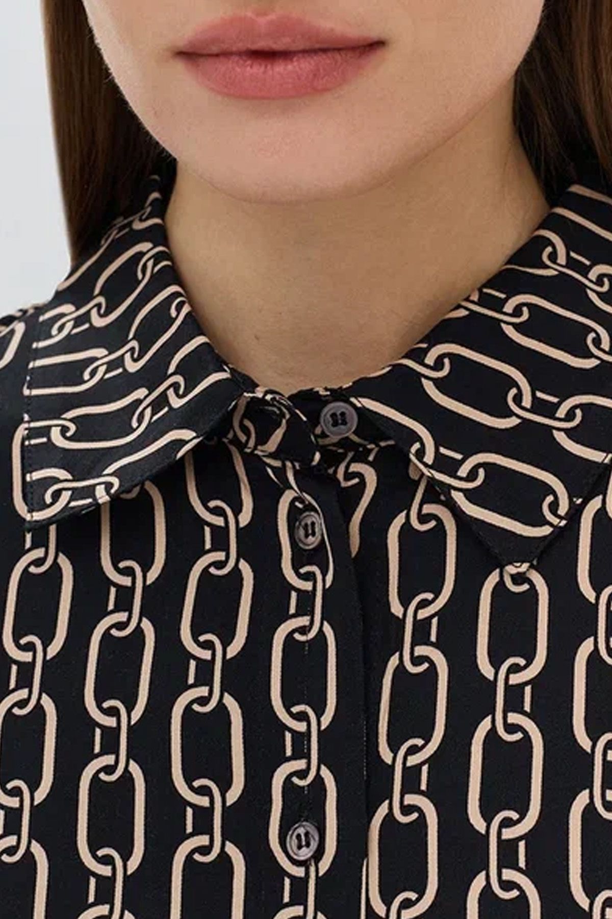 Блузка прямого силуэта из вискозы с принтом, 42р