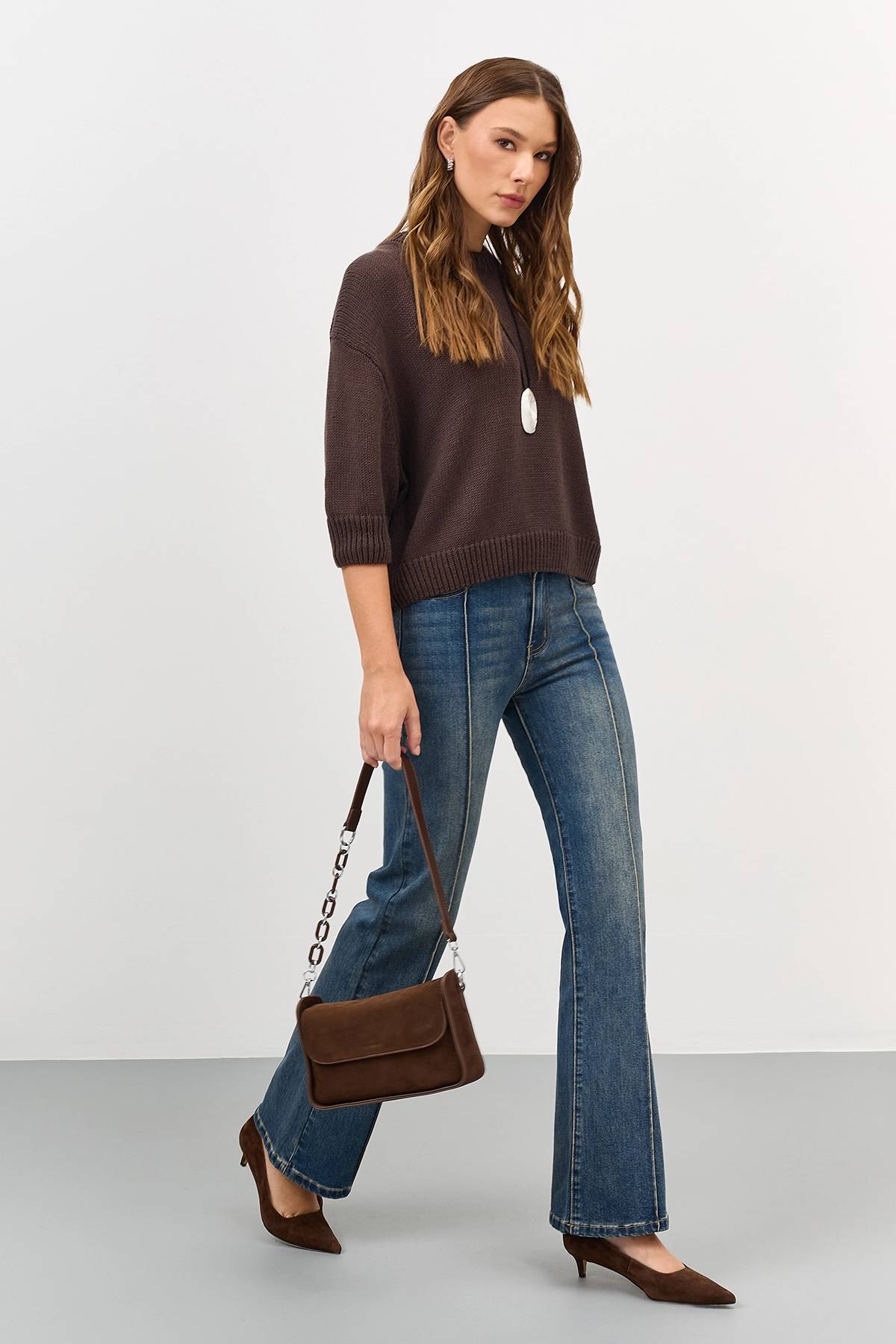 Лимитированная серия базовый джемпер с палантином, 40