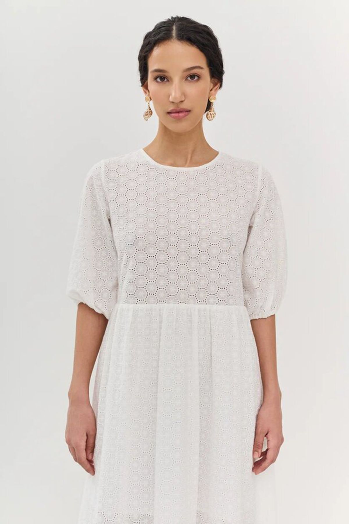 Платье из хлопка с рукавами-фонариками, 40р