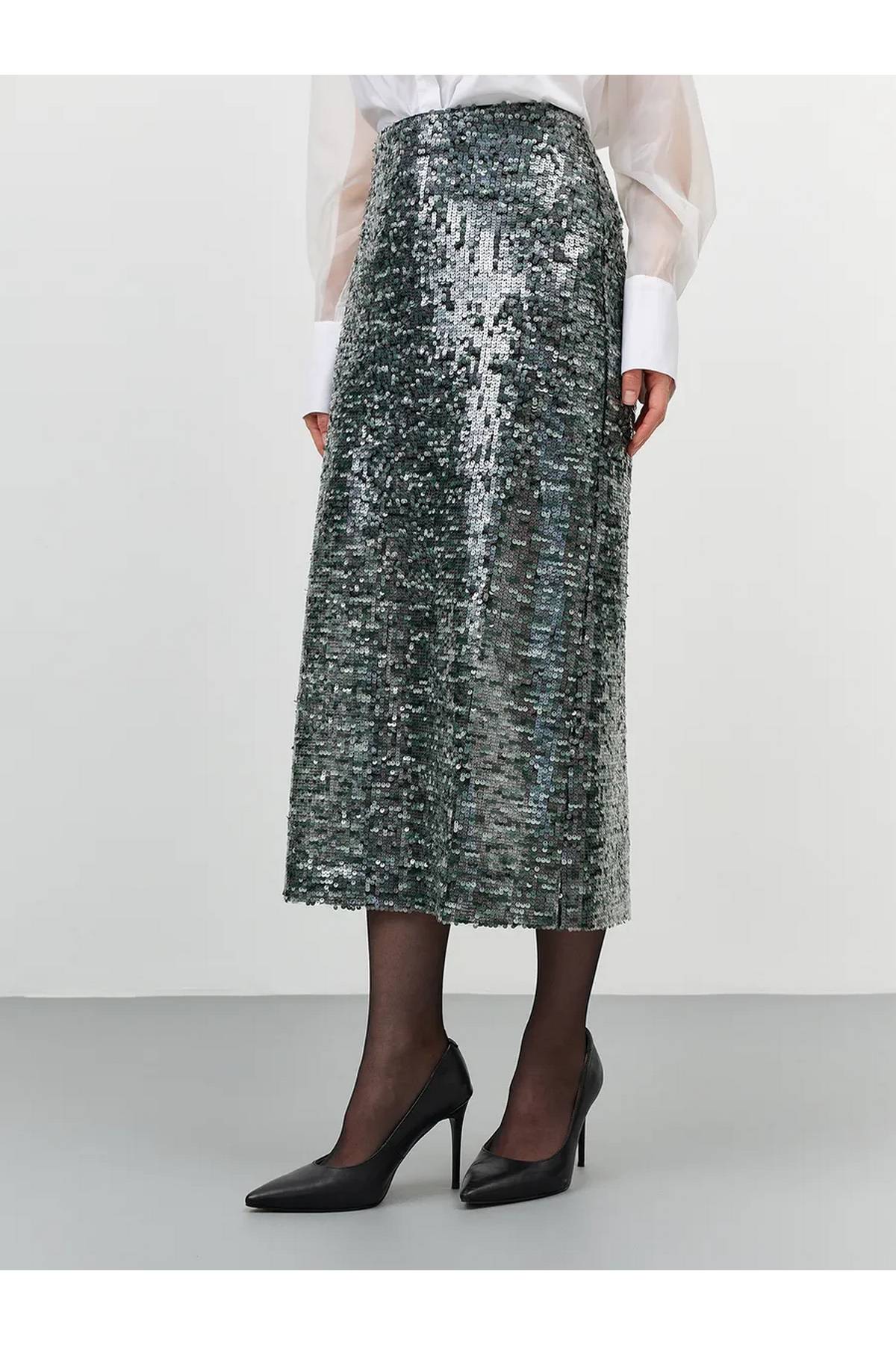 Лимитированная серия юбка с паетками и ремень, 42