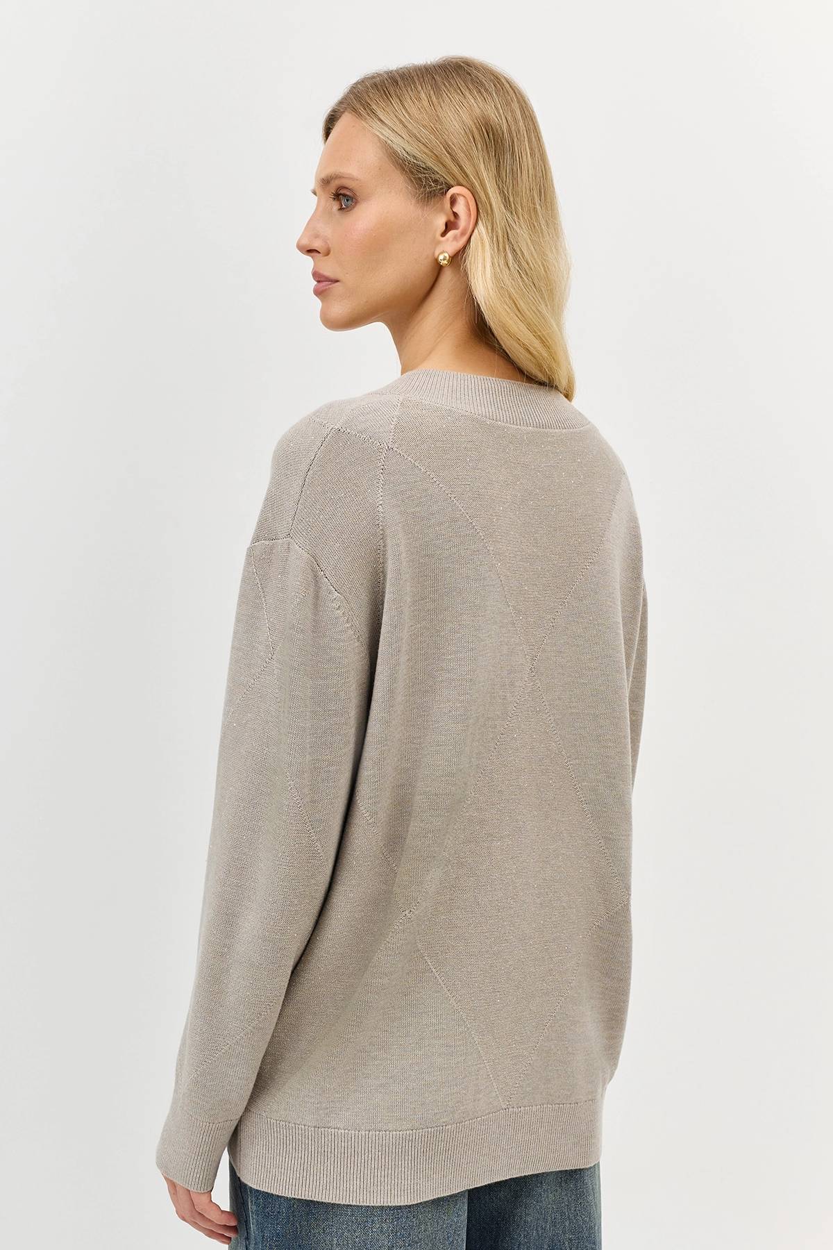 Лимитрированная серия джемпер-туника с V-образным вырезом и ремень, 34