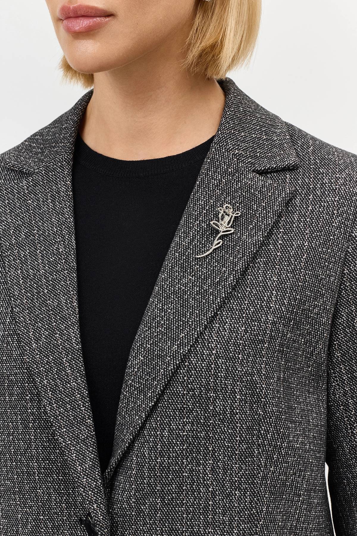 Лимитированная серия трикотажный жакет в сером цвете с ремнем, 36