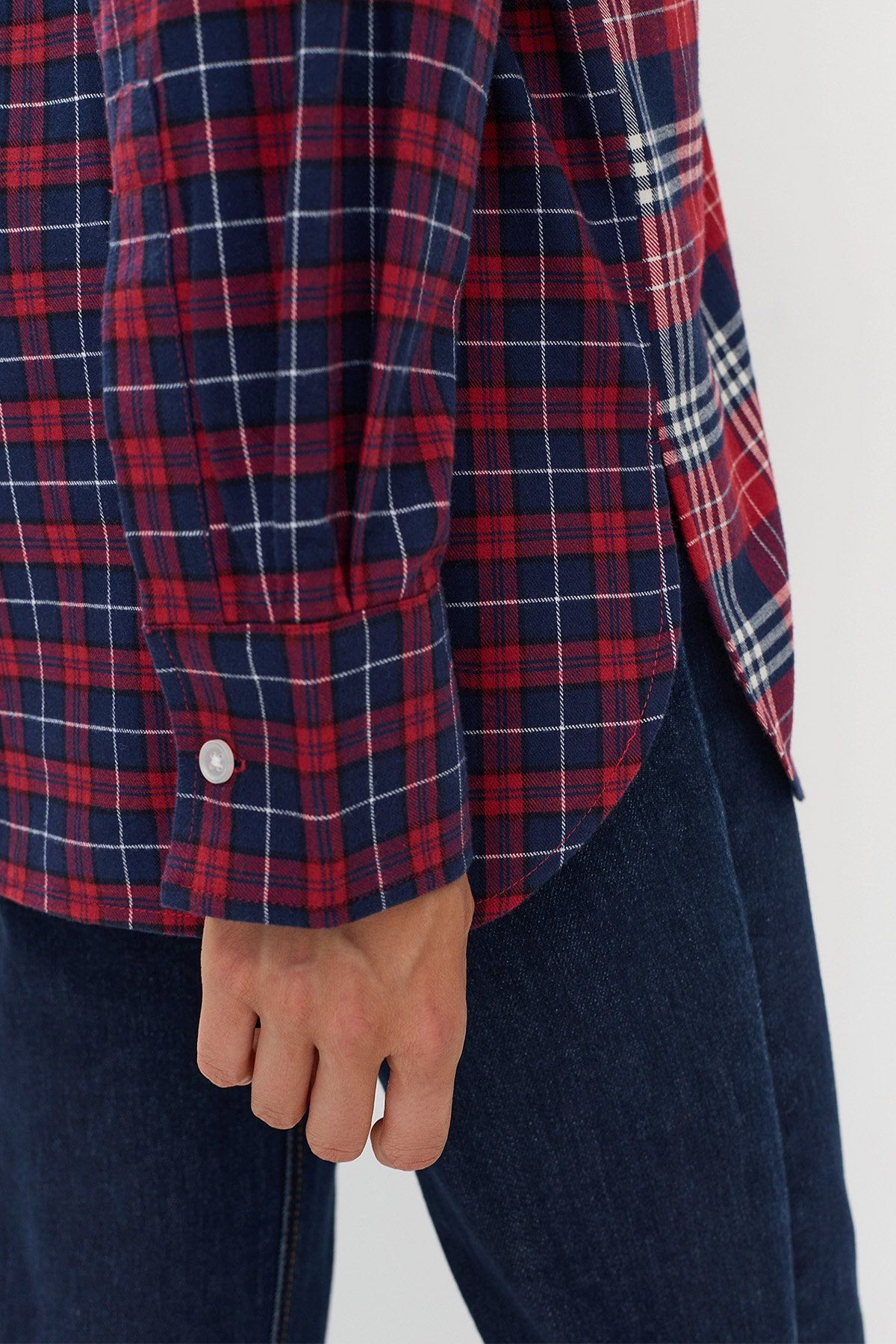 Рубашка в клетку в стиле Patchwork, 40р