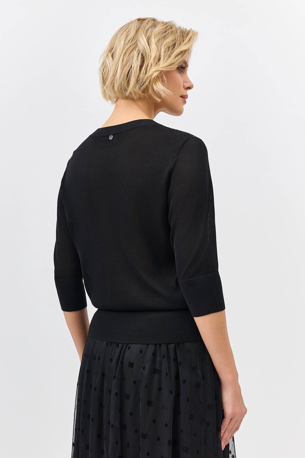 Лимитированная серия джемпер с аппликацией стразами и ремень, 36