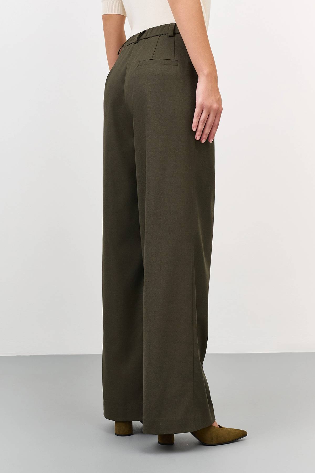 Лимитированная серия брюки палаццо из смесовой вискозы и ремень, 40