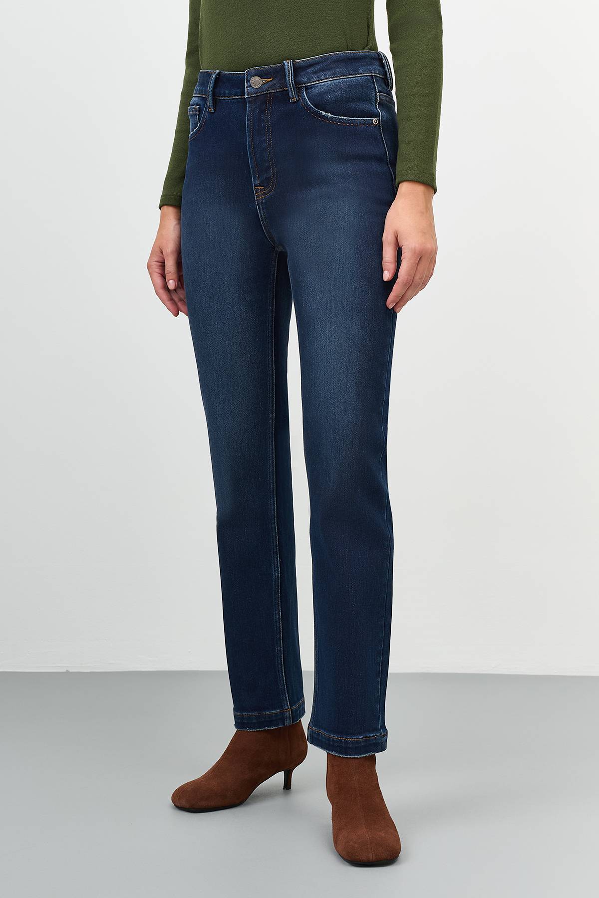 Утепленные джинсы с деликатной варкой, 42