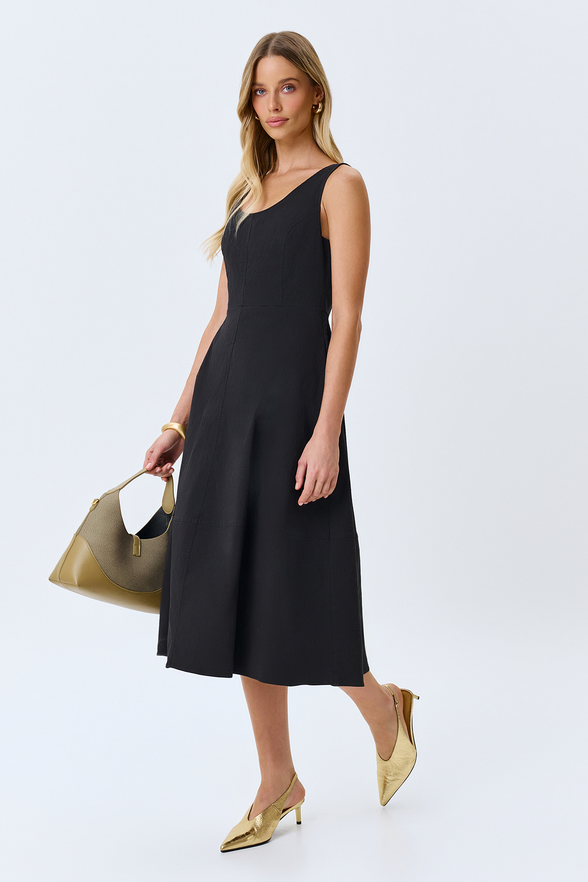 Хлопковое платье-миди, 50