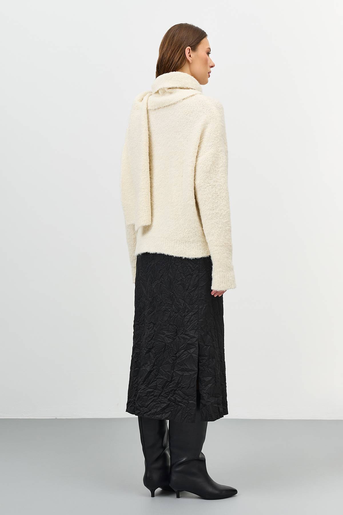 Юбка-плиссе из фактурной ткани, 40