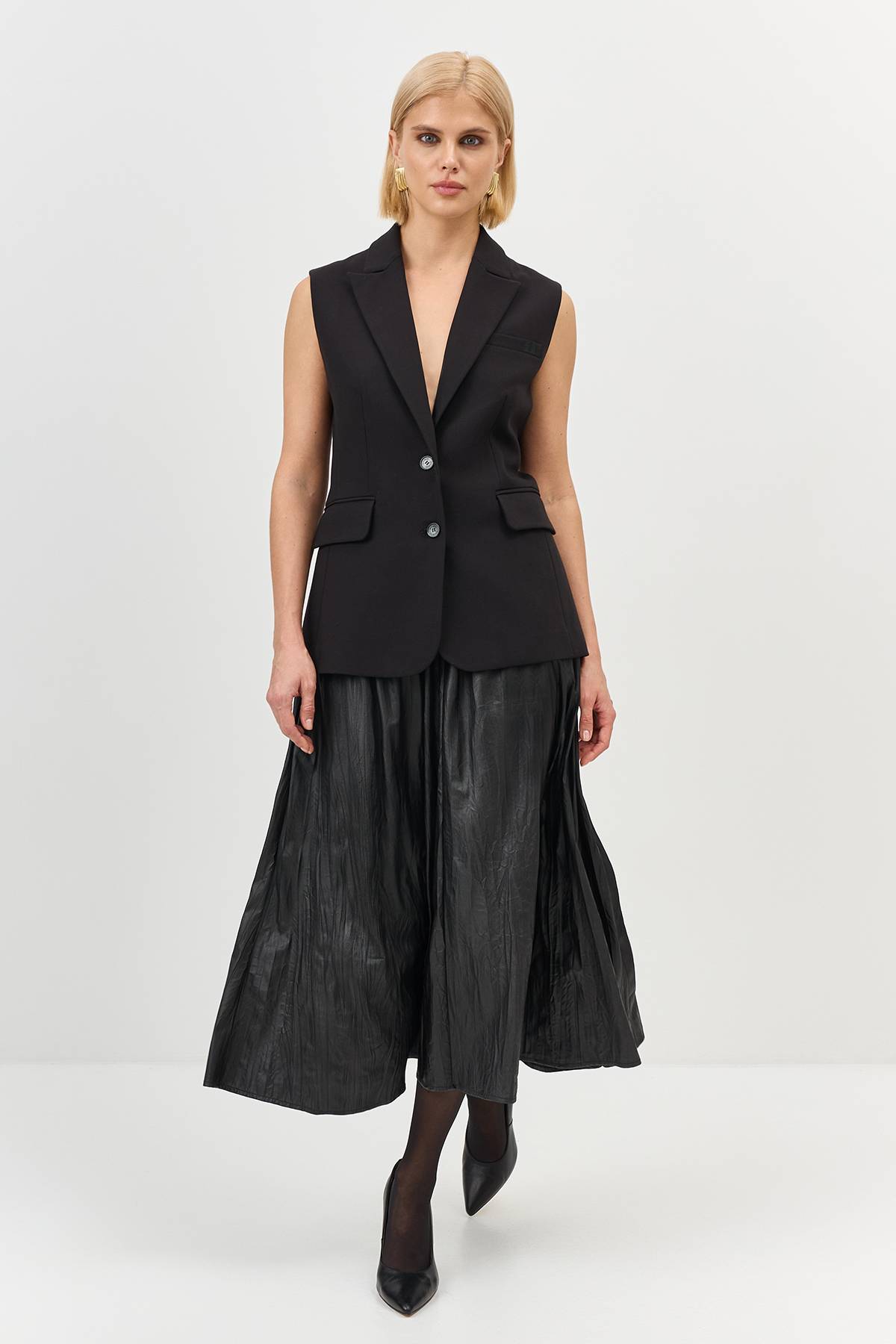 Лимитированная серия удлиненный жилет с палантином, 36