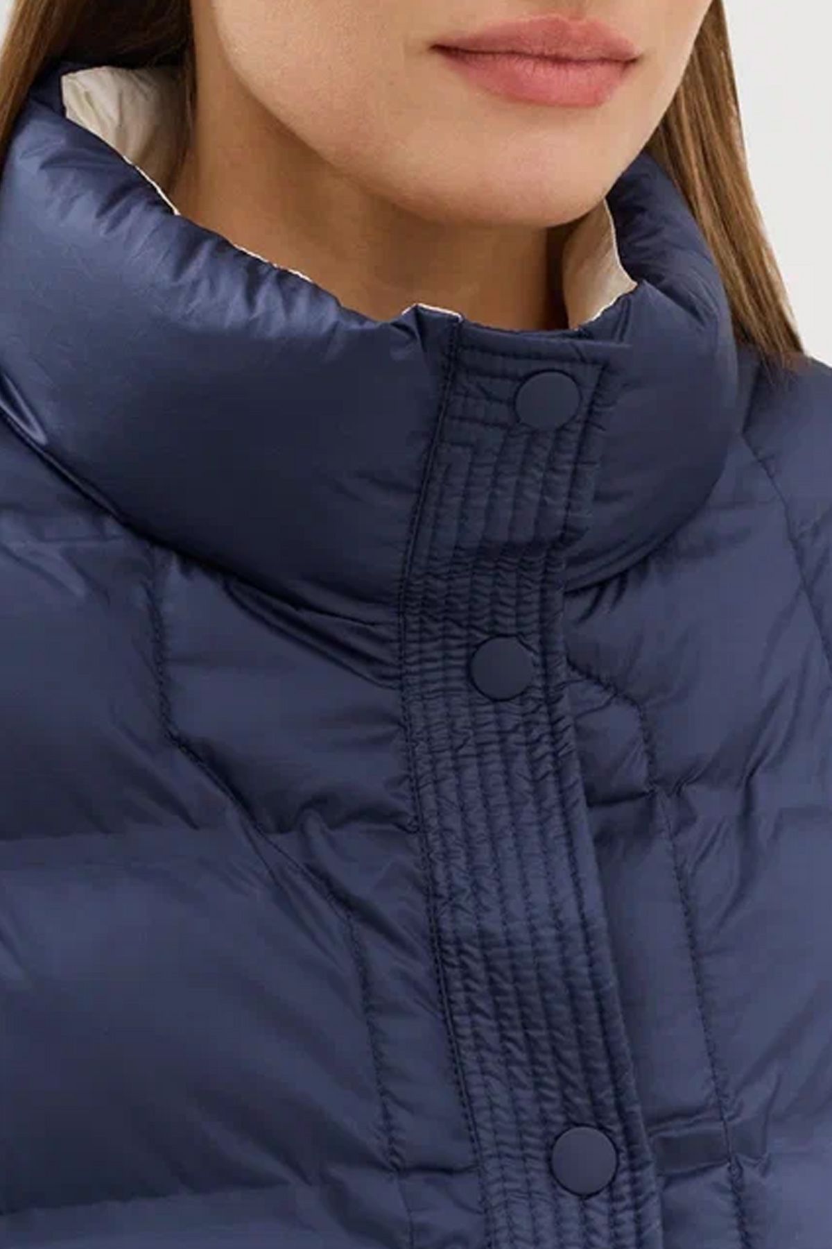 Куртка с контрастной подкладкой в темно-синем цвете, 52р