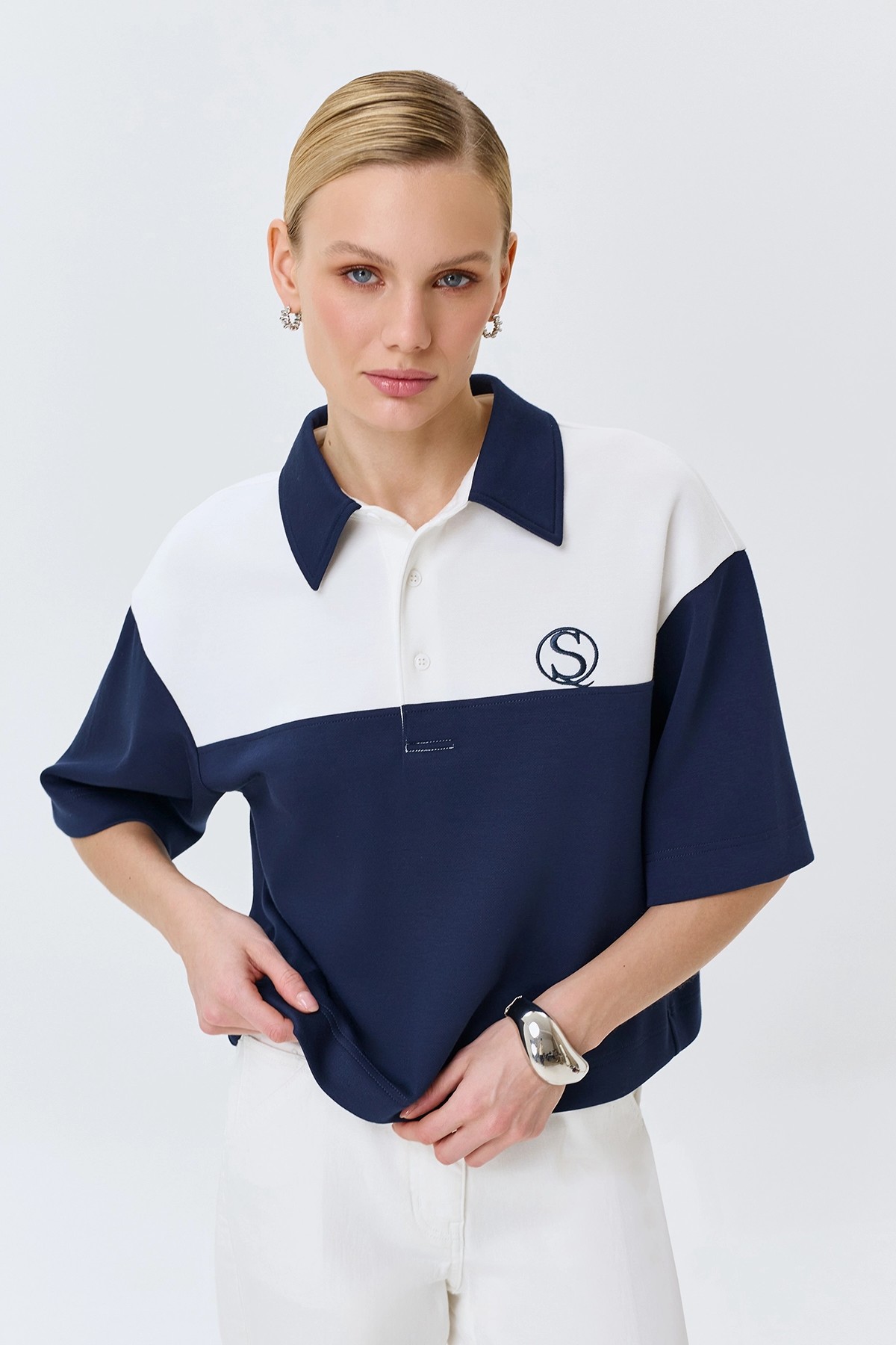 Поло в стиле "color block", 42