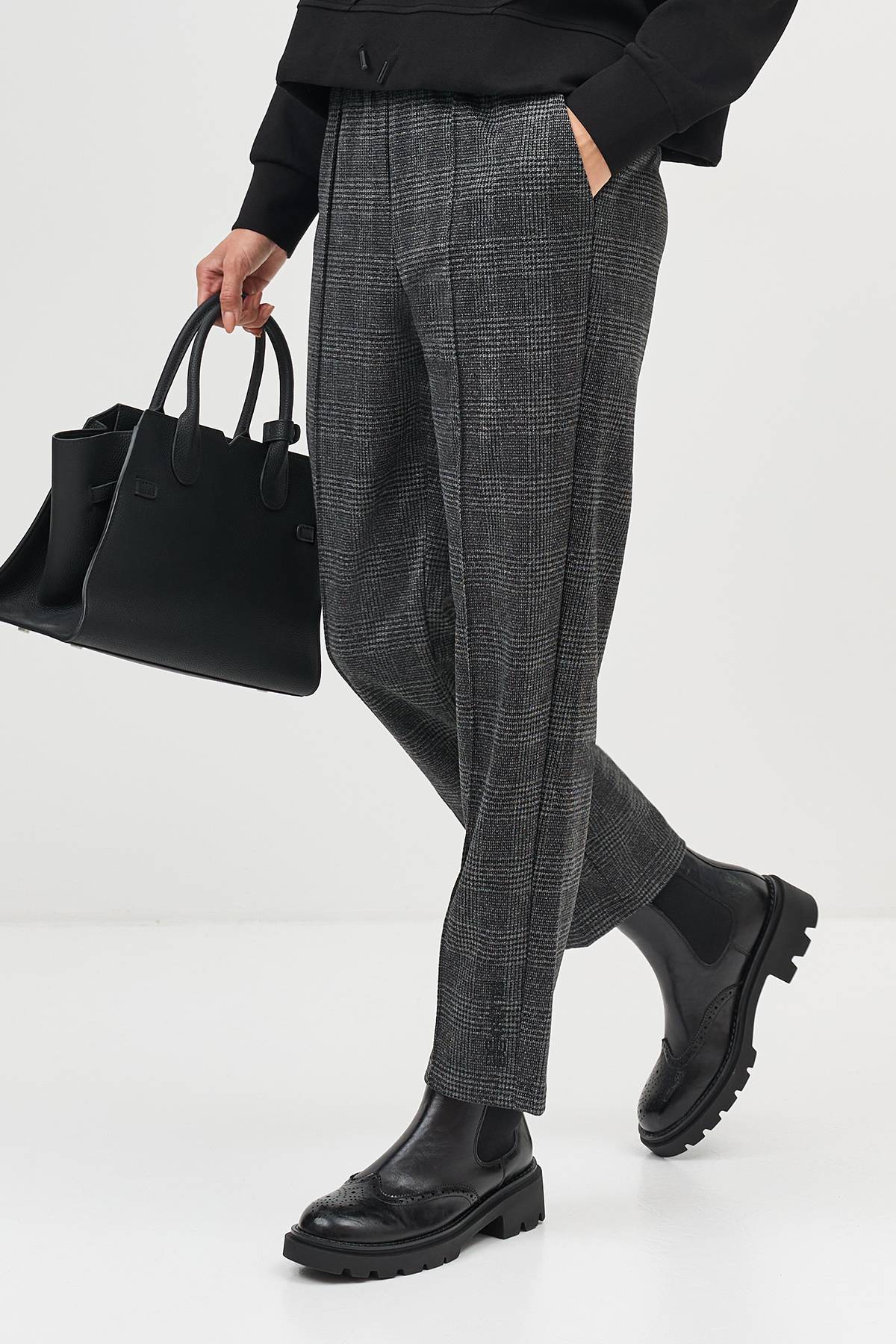 Лимитированная серия утепленные брюки в клетку и ремень, 36