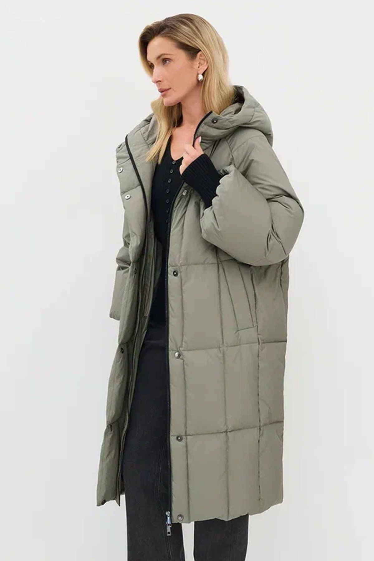 Свободное пальто с прямоугольной стежкой, 52р