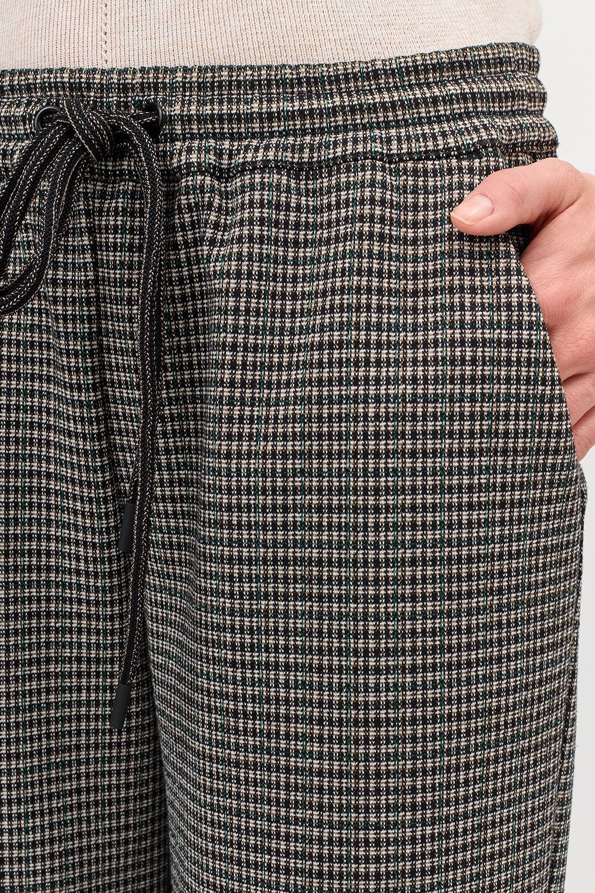 Расслабленные брюки в мелкую клетку, 36