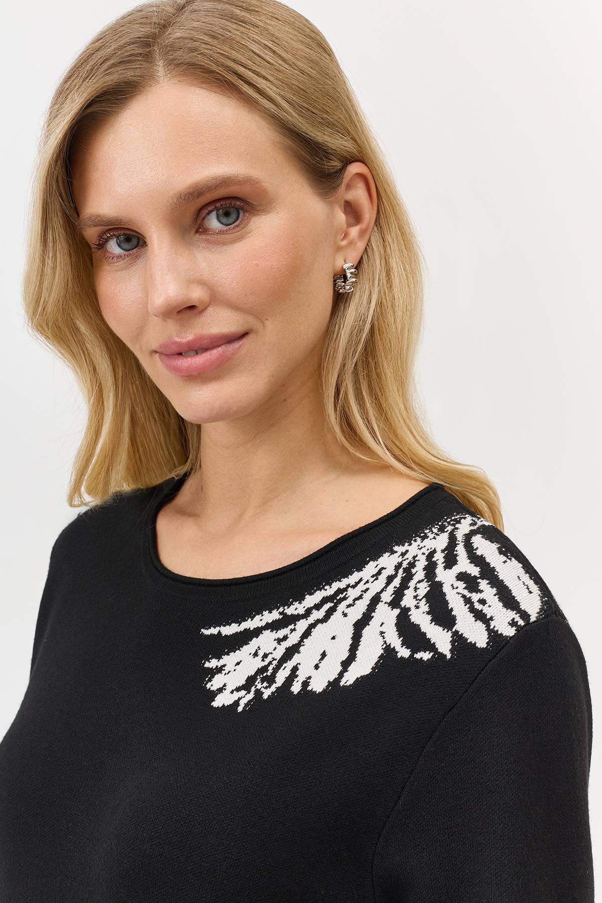 Лимитированная серия вязаное платье с контрастным узором и ремень, 36