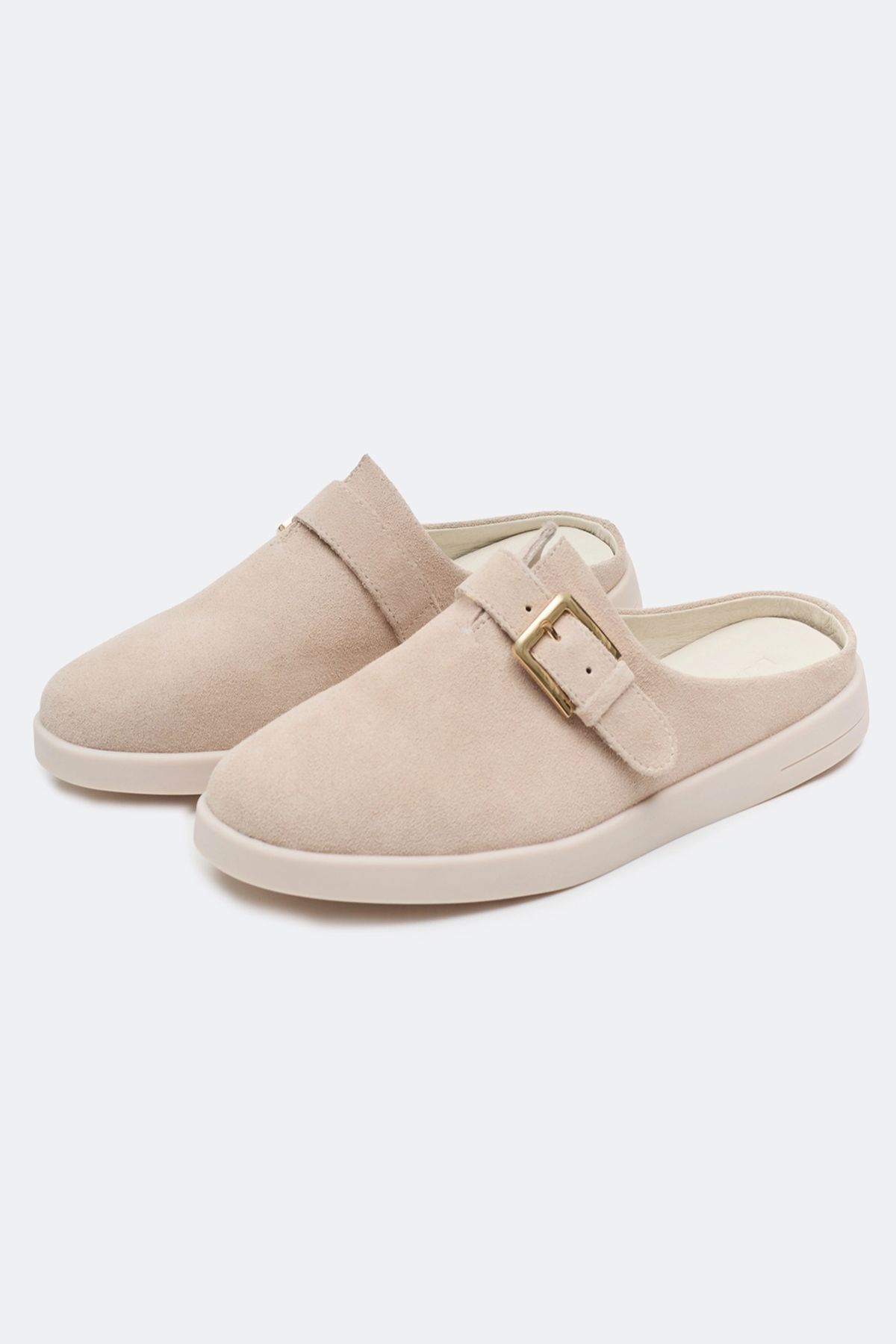 Сабо из натуральной замши с декоративным ремешком, 37р