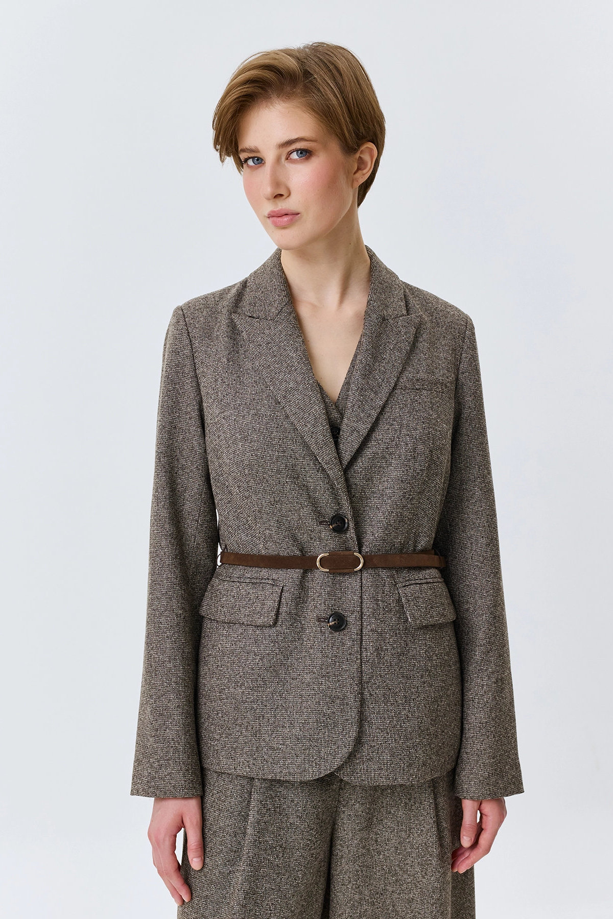 Классический жакет с узором Herringbone, 52