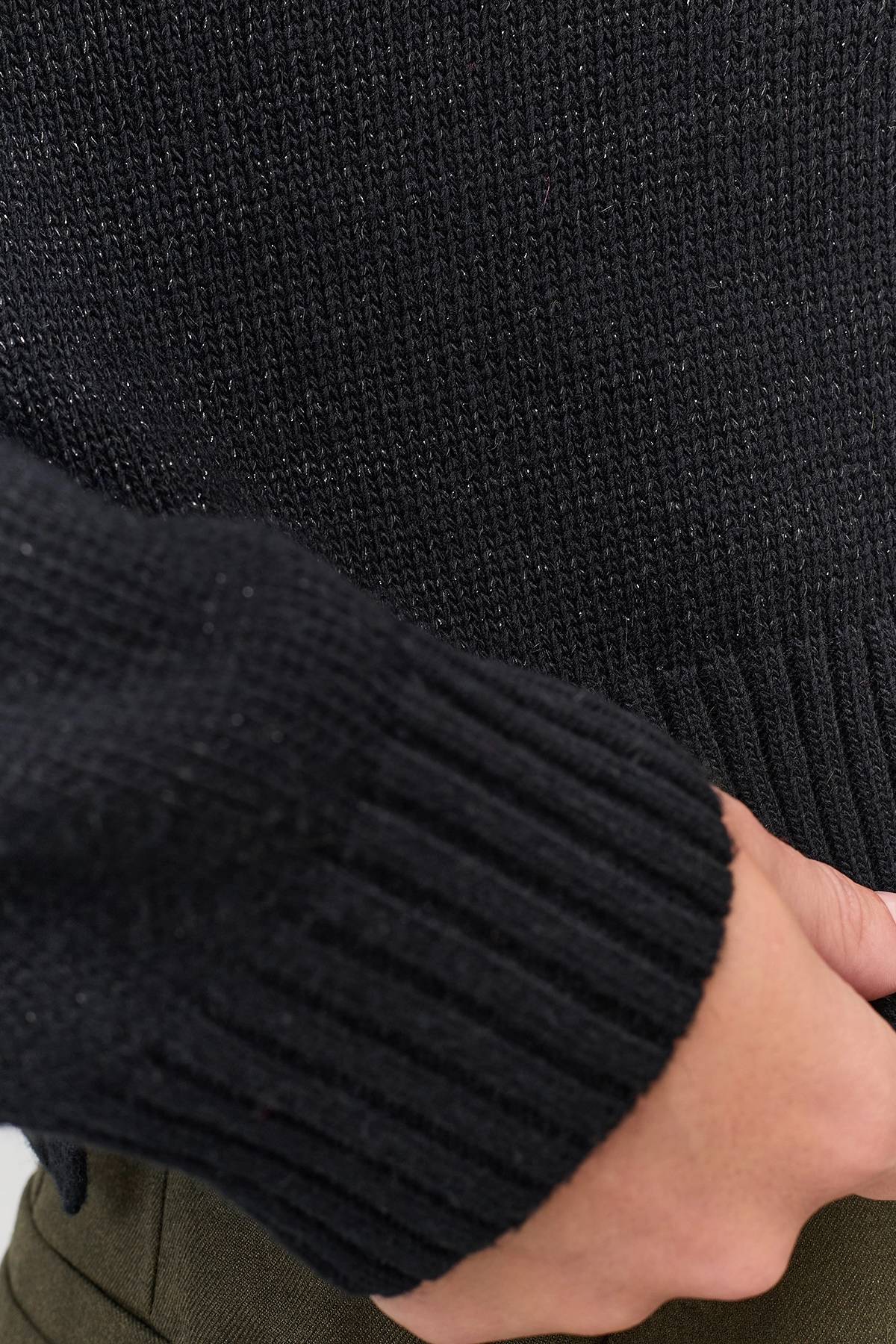 Лимитированная серия черный джемпер с палантином, 40