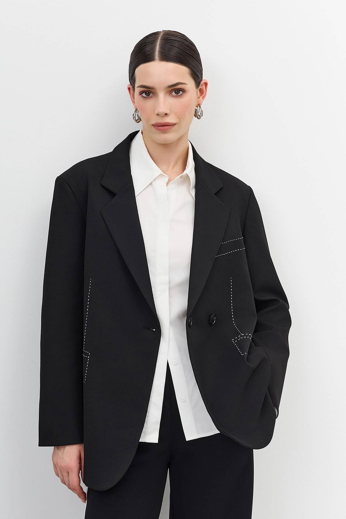 Лимитированная серия классический жакет с ремнем, 42