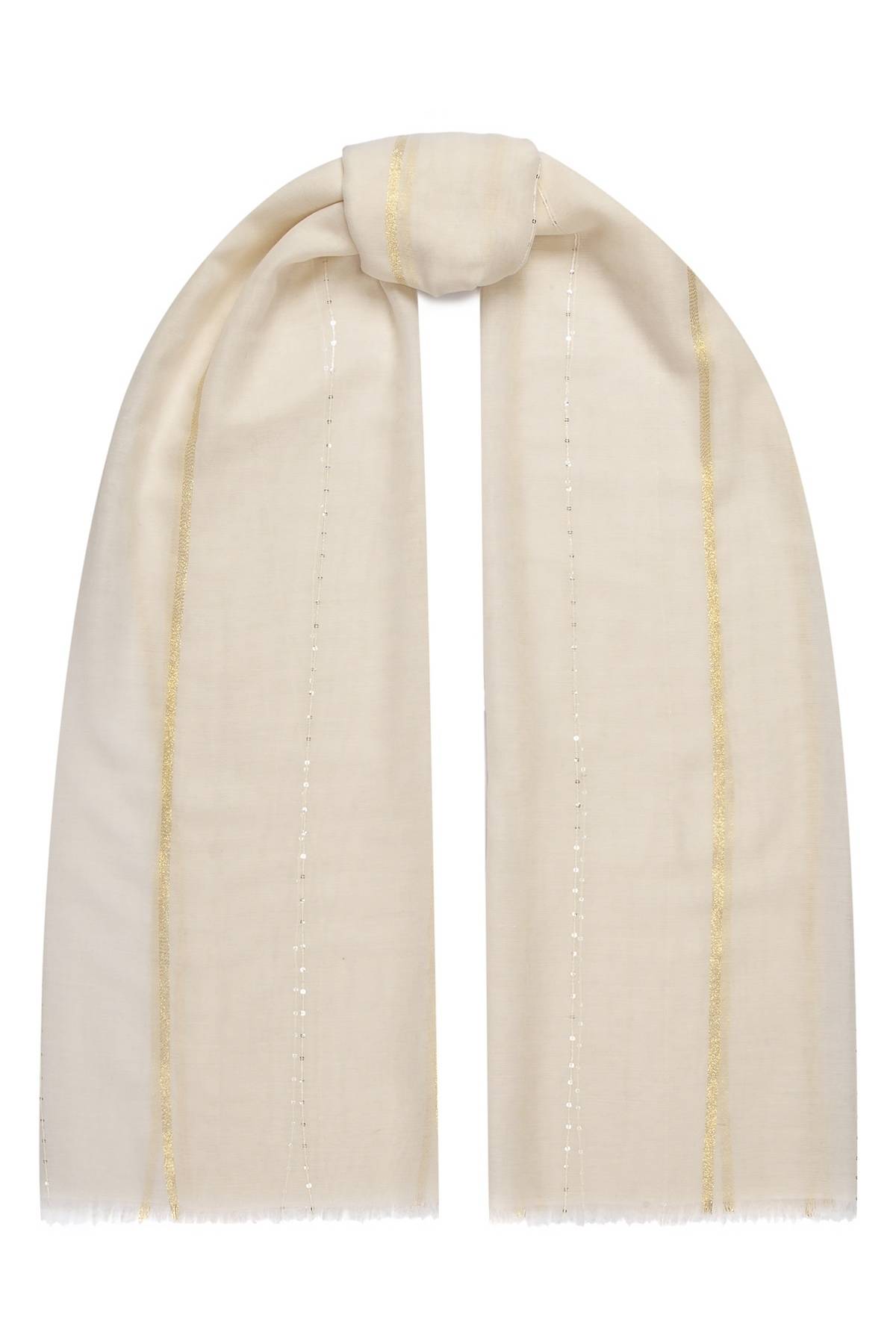 Лимитированная серия Oversize куртка в молочном цвете с  палантином, 34